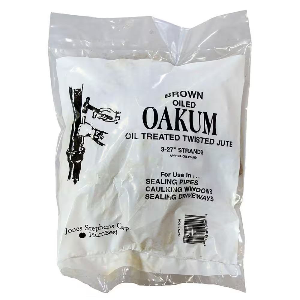 Brown Oiled Oakum with Bentonite (27 In. Cut Length, 3 Strands per Bag) for Seal