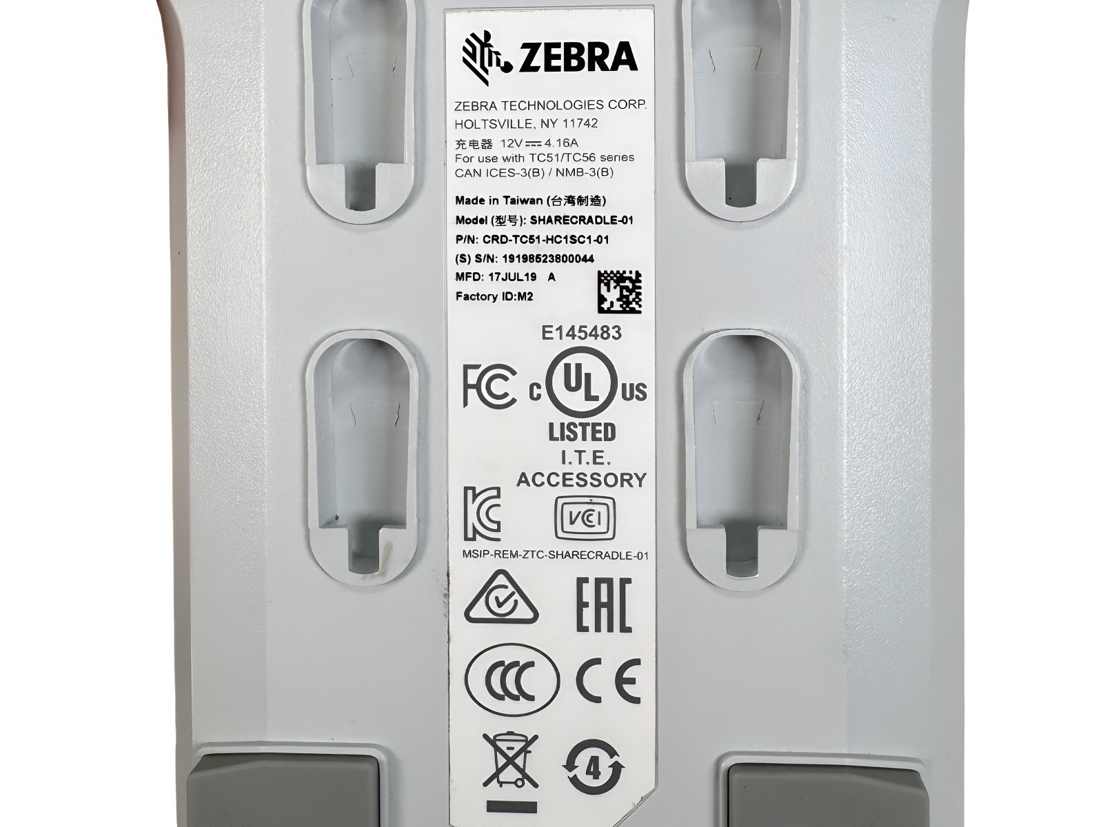 Zebra TC56CJ-1PAZU4P-25 2D Barcode Scanner w/ OEM Charger Cradle & Power Supply