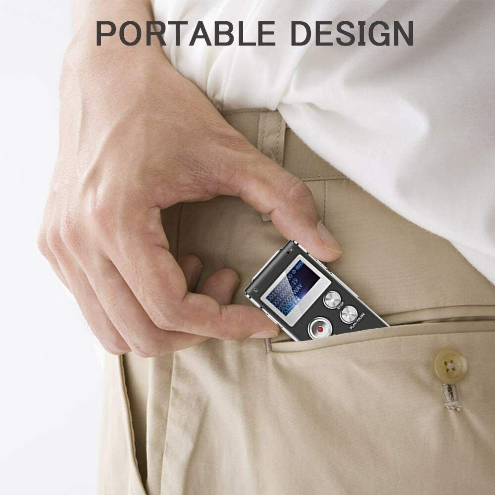 Digital Voice Recorder Dictaphone Mp3 Mini Pocket Audio Recorder Mic Lecture US
