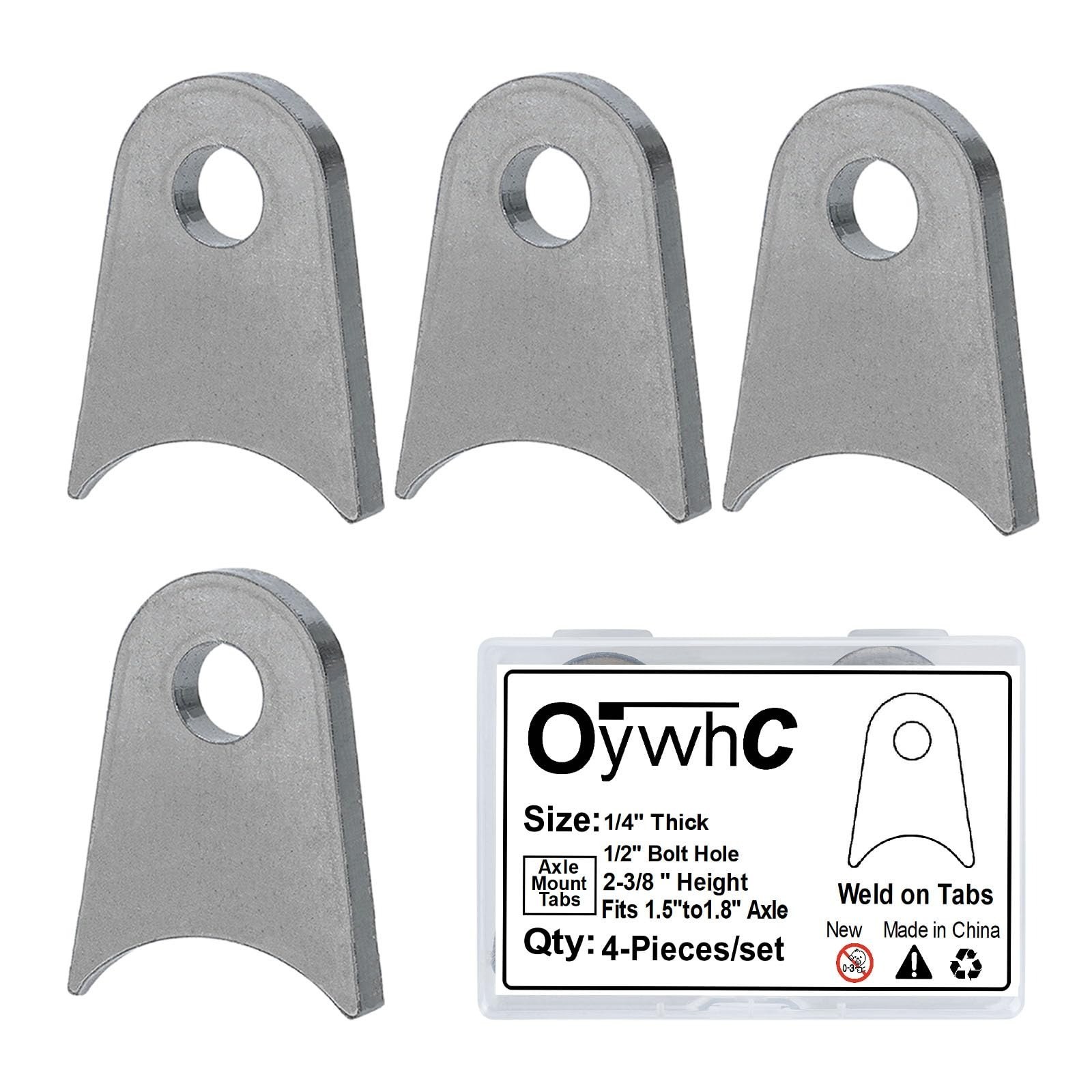 OywhC Weld on Tabs, Steel Shock Mounts, Universal Axle Mount – Pack of 4