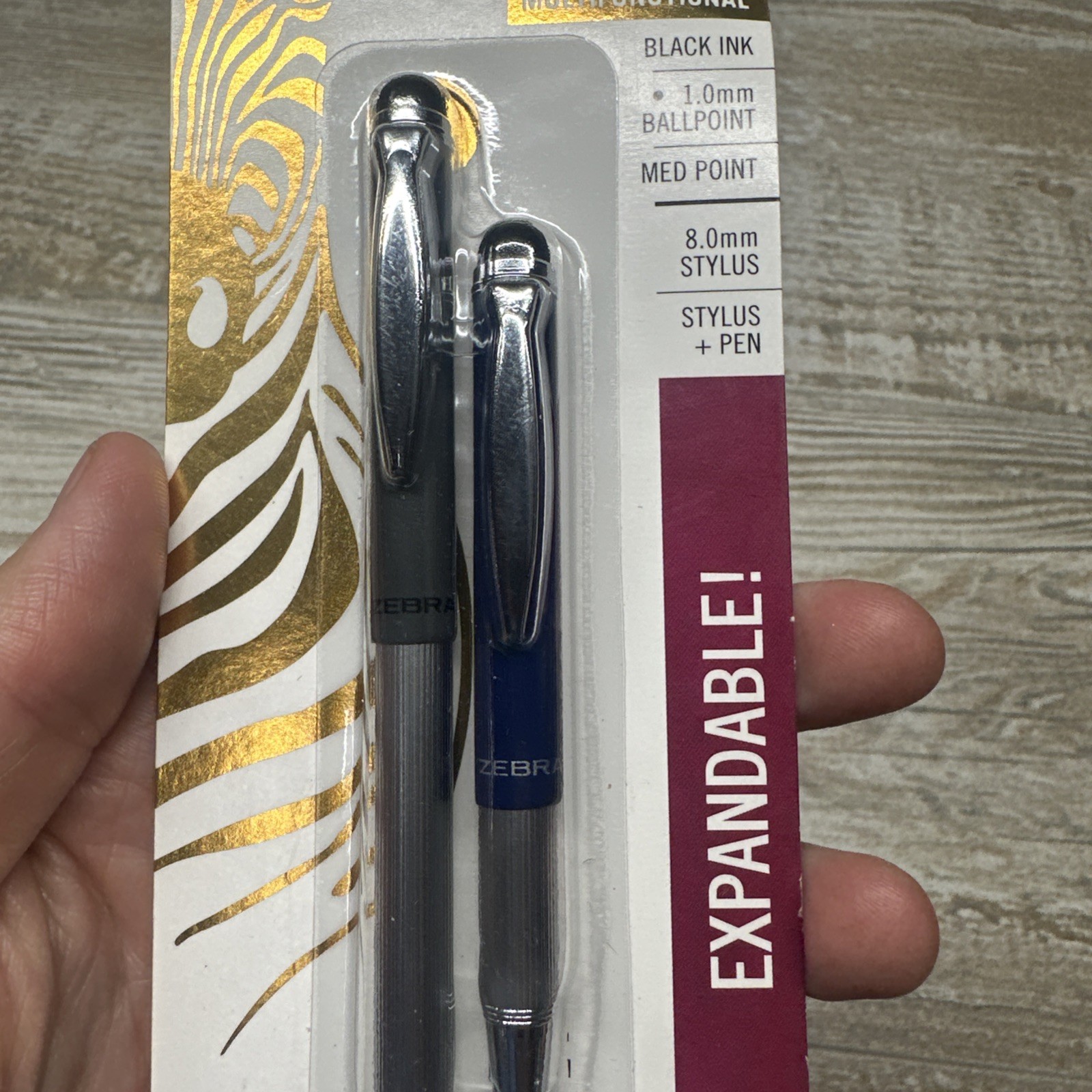 Zebra 33602 Medium 1 mm Telescopic Ballpoint Pen/Stylus – Black Ink (2/PK) New