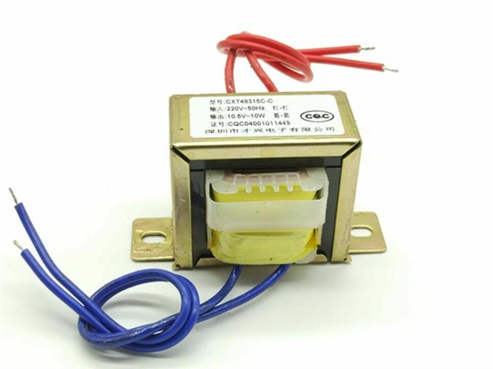 10W Single 10.5V Power Transformer Input AC 220V/50Hz – Output AC 10.5V 1A EI48