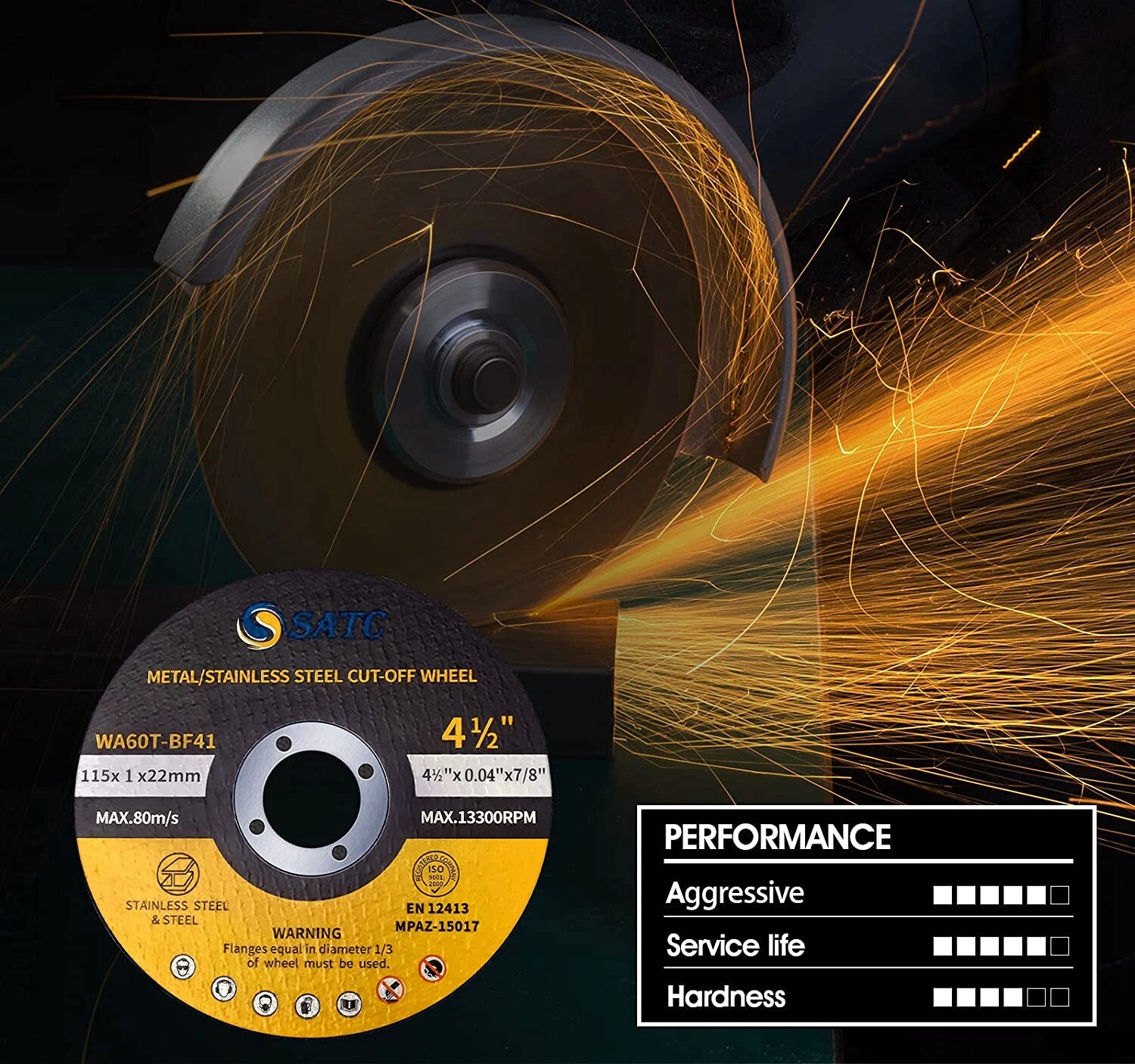 4-1/2″ Cutting Disc Ultra Thin Metal 4.5 inch Cut Off Wheels for Angle Grinder