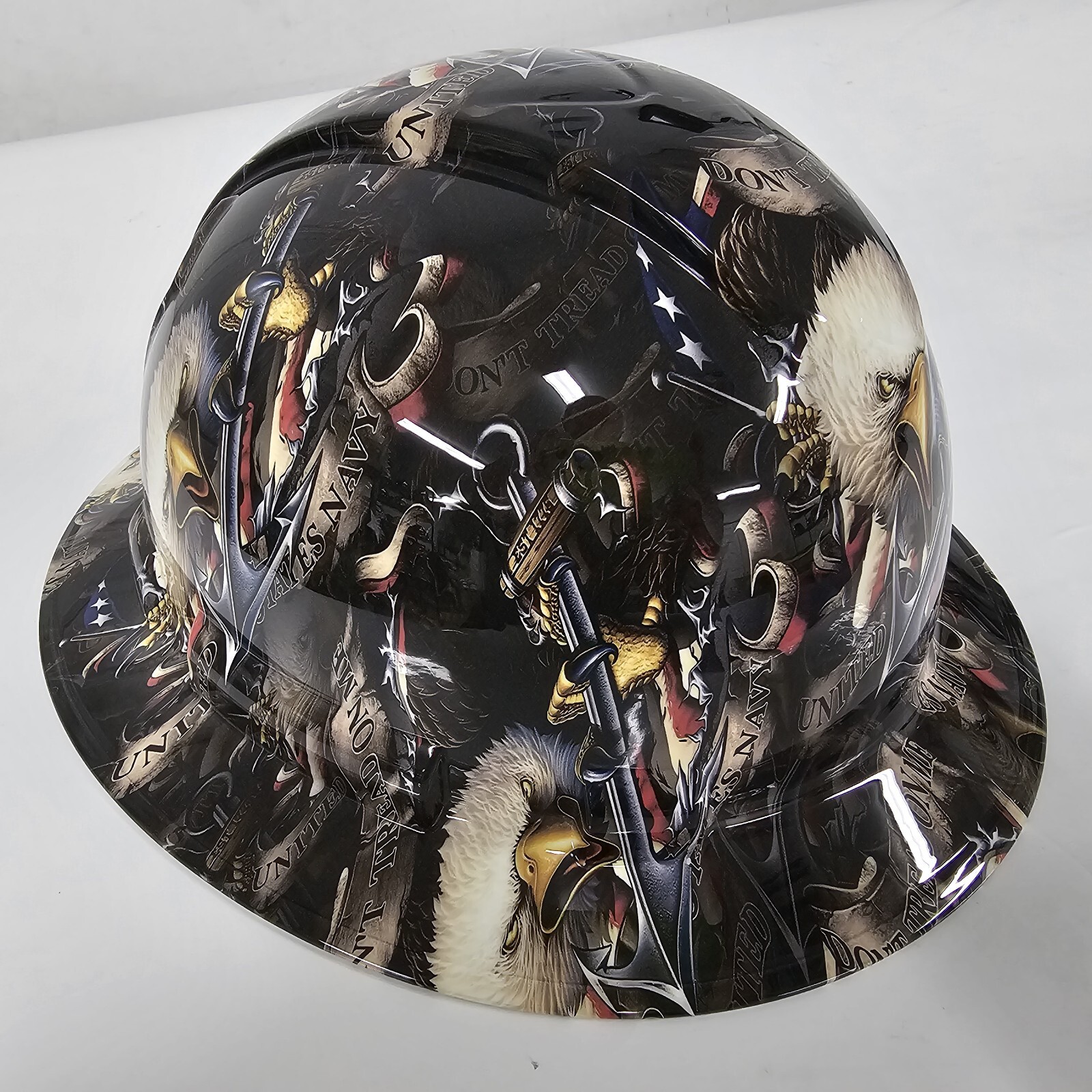 full brim hard hat custom hydro dipped IN US NAVY WE THE POEPLE DONT TREAD ON ME