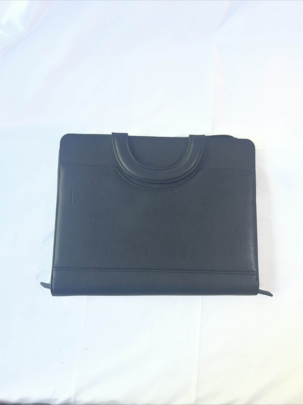 POPRUN Portfolio Binder with Zipper, Leather Padfolio Document Organizer with St