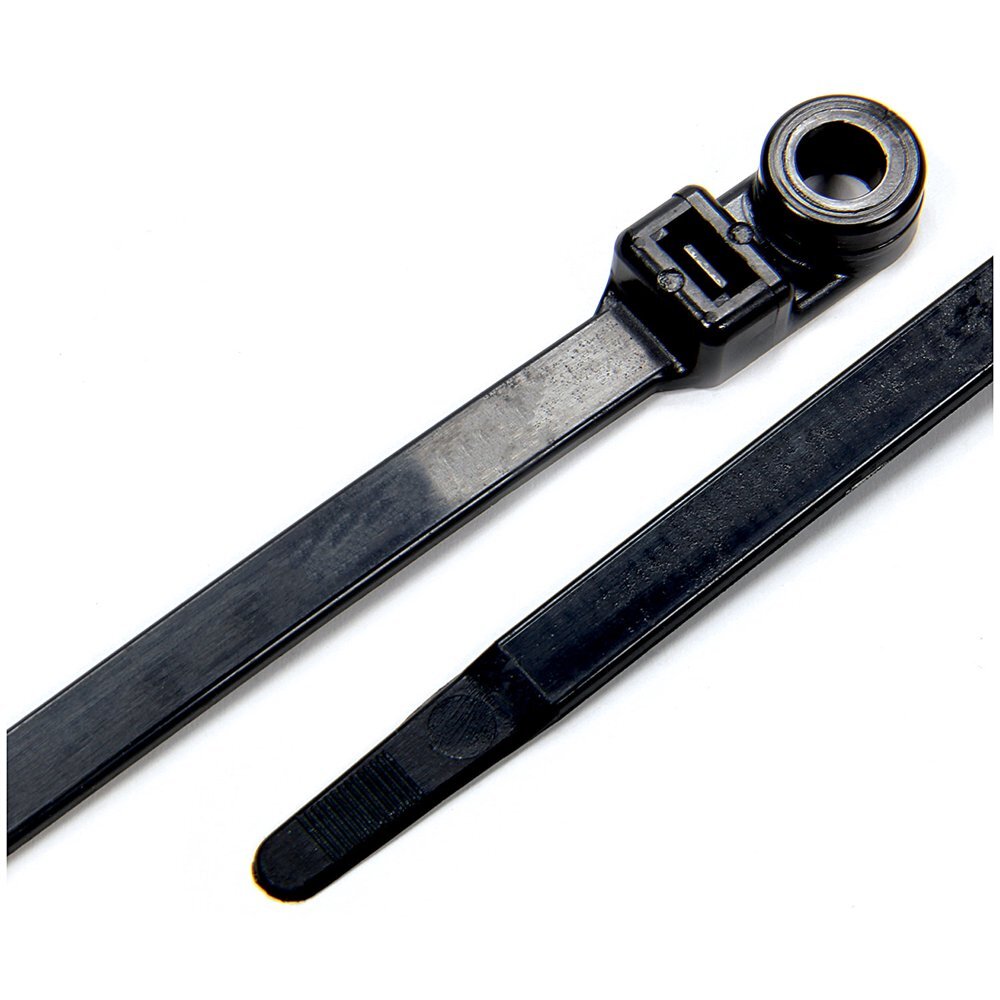 6″ 8″ 12″ INCH BLACK ZIP TIES W/ MOUNTING SCREW NAIL HOLE NYLON CABLE BULK LOT
