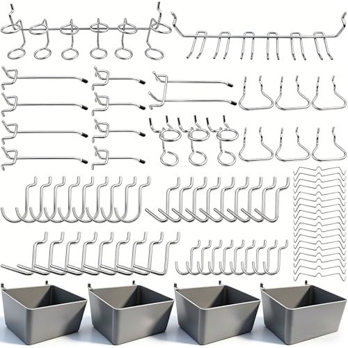 Corrosion-Resistant Pegboard Hooks Set – 80 Pieces for Kitchen & Garage Use