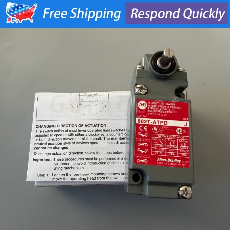 For Allen Bradley 802T-ATPD 802TATPD Metal Plug-In Oil Tight Limit Switch