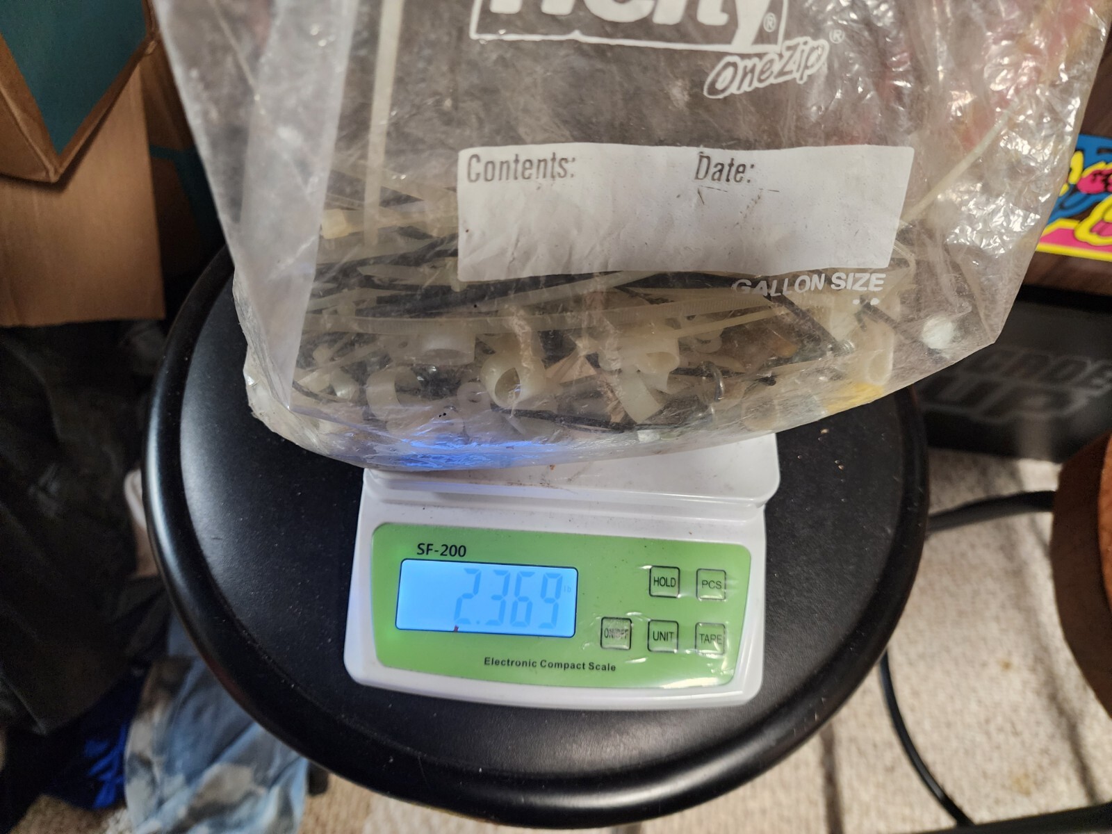 2.3 lbs. hex bolts, zip ties, nuts