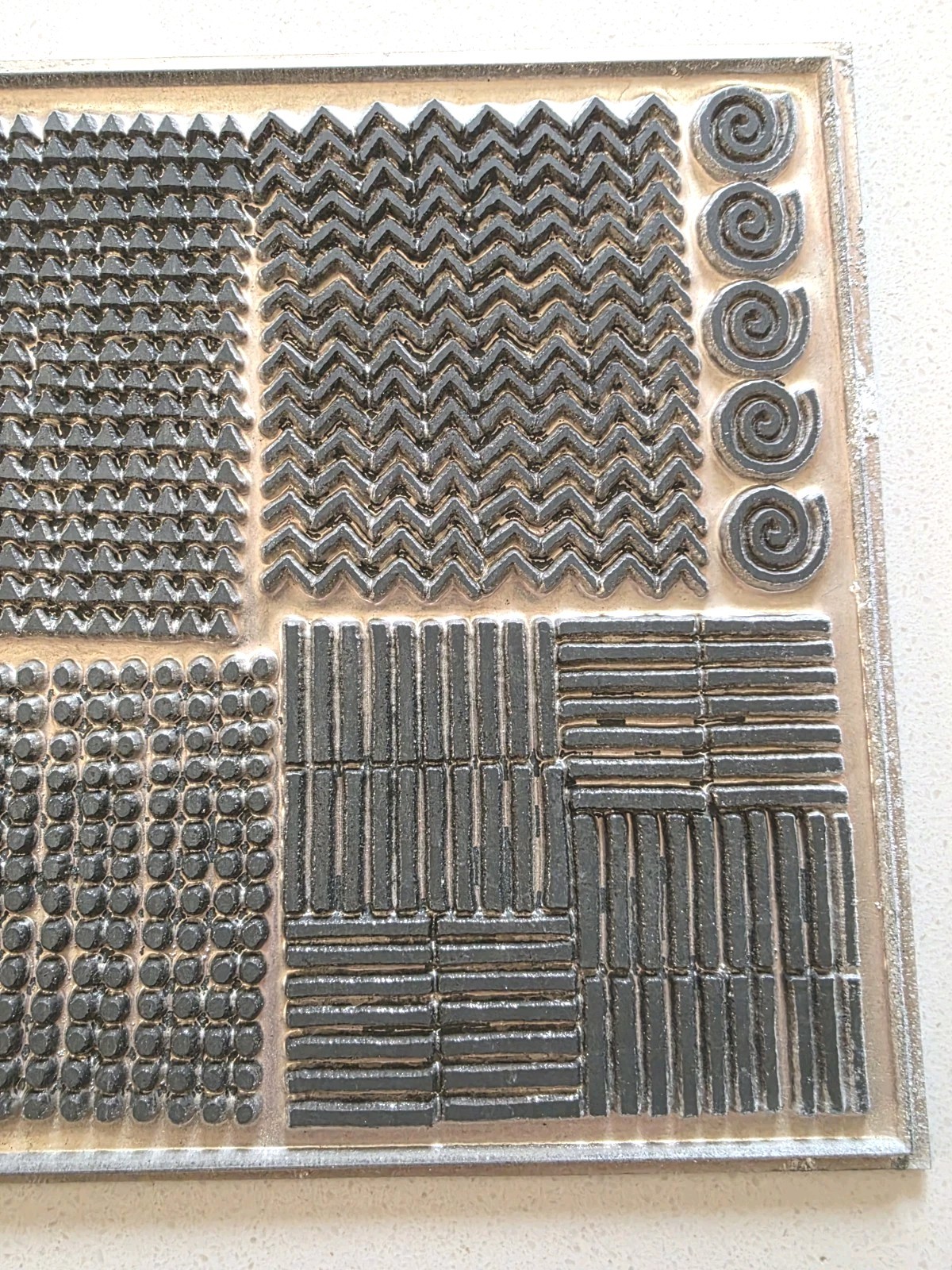 Ethnic Tribal Aluminum Printing Block Vintage Linocut Relief Printing Block