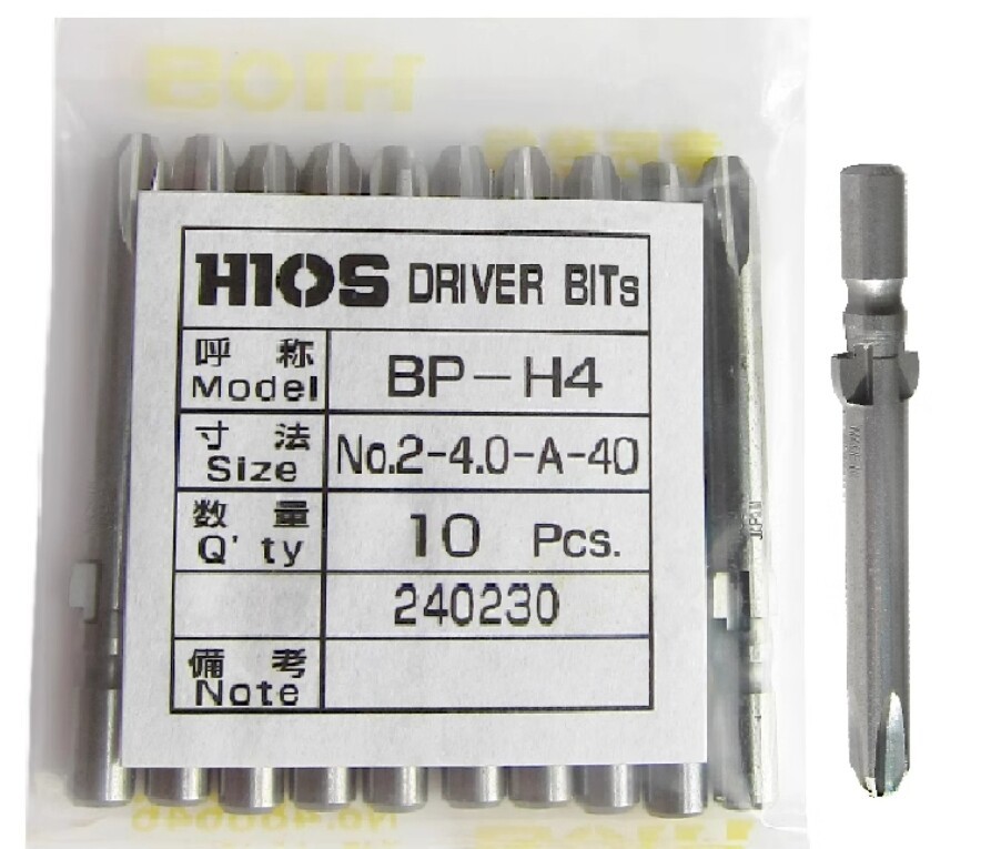 10pcs/pack NEW FIT FOR BP-H4 No.2-4.0-A-40/60/80/100/120/150 electric batch head