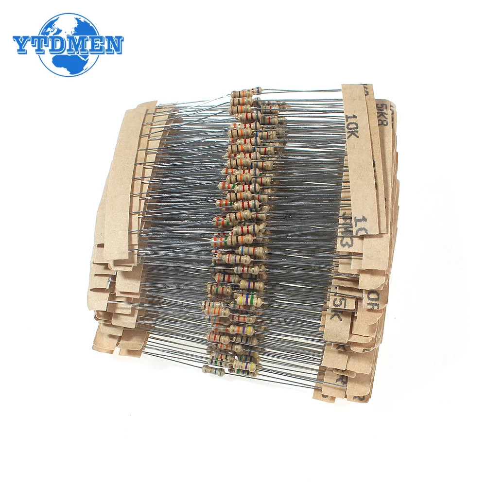 560PCS 1/4W 0.25W Resistor Kit 56 Values 1Ω-10MΩ Ohm 5% Tolerance Carbon Film