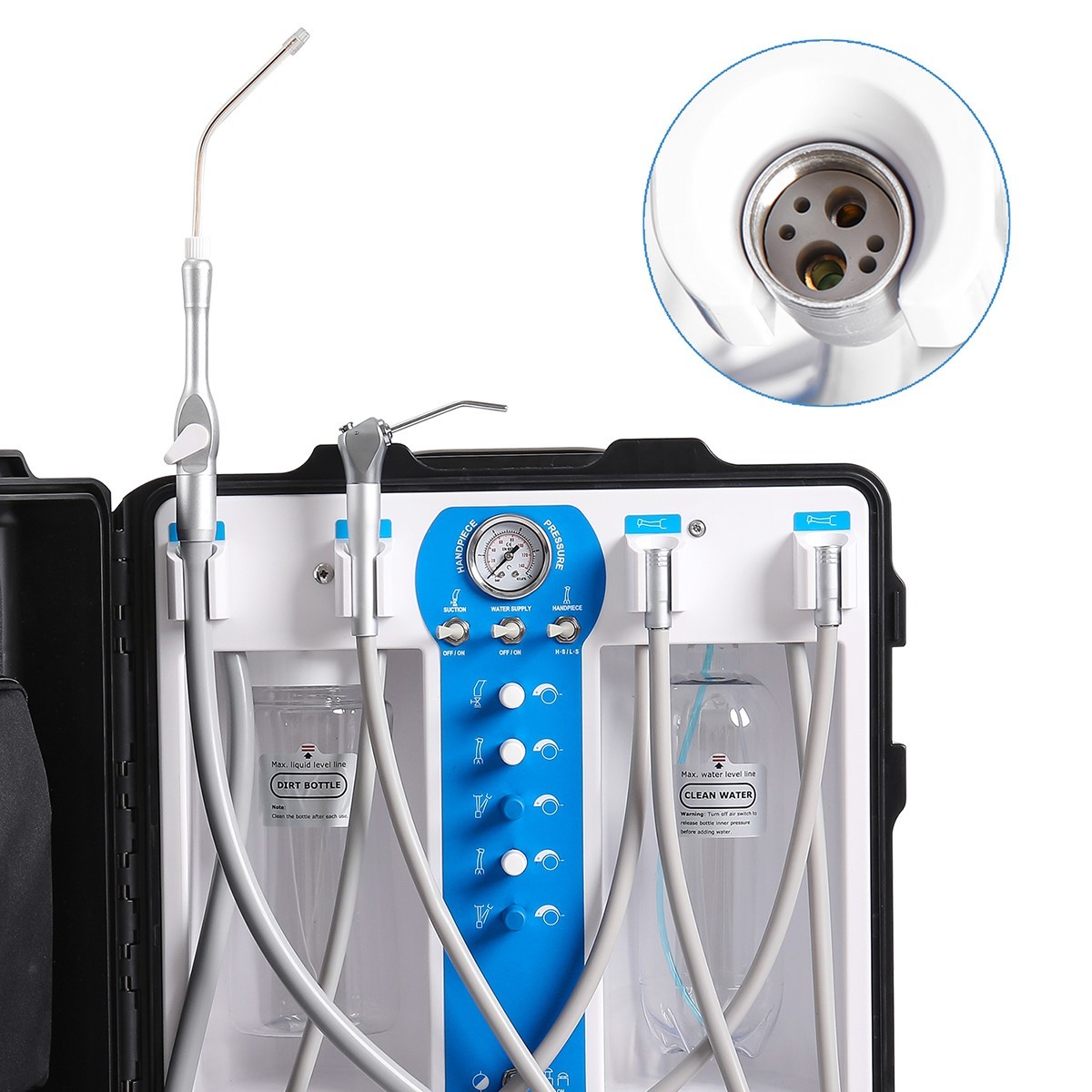 Portable Dental MobleDelivery Unit Powerful Suction Air Compressor 4Hole