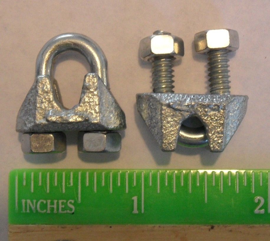 Steel Aircraft Cable Wire Rope Hot Dipped Steel Galvanized Cable w/ Cable Clamps