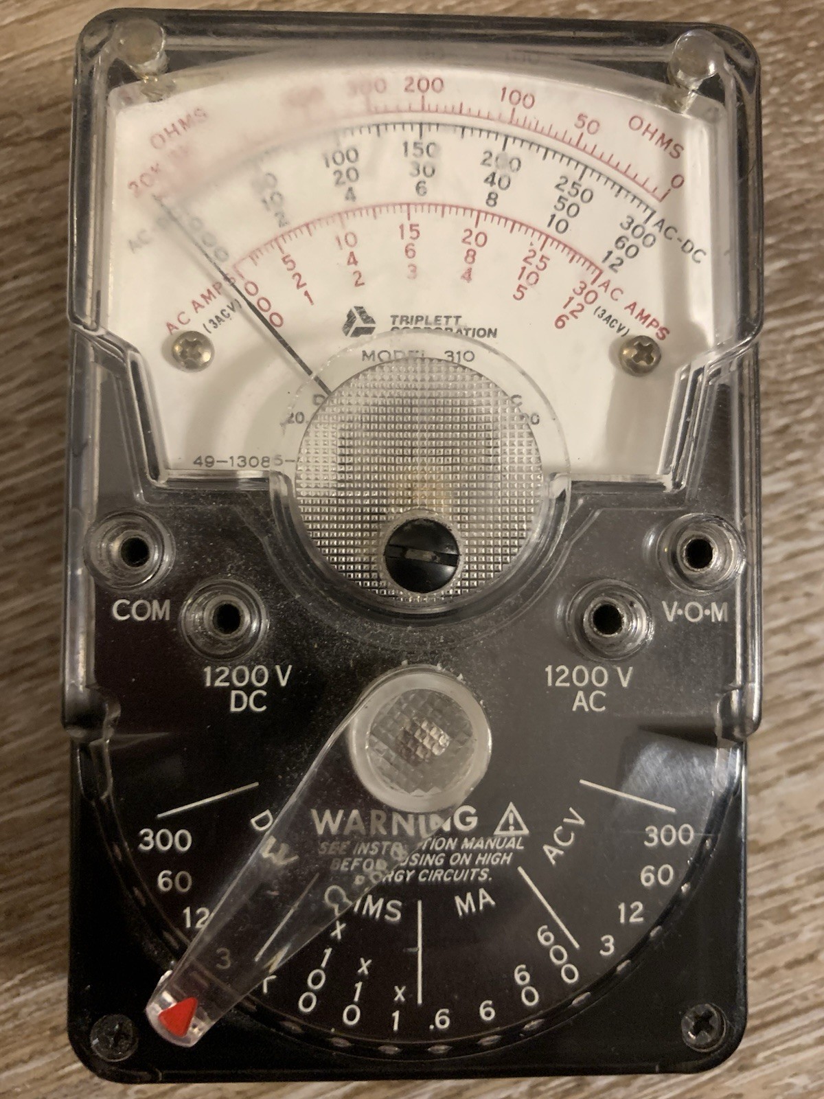 VTG. Triplett Multimeter Model 310 Type 7 USA Untested/ Needs Battery & Fuse