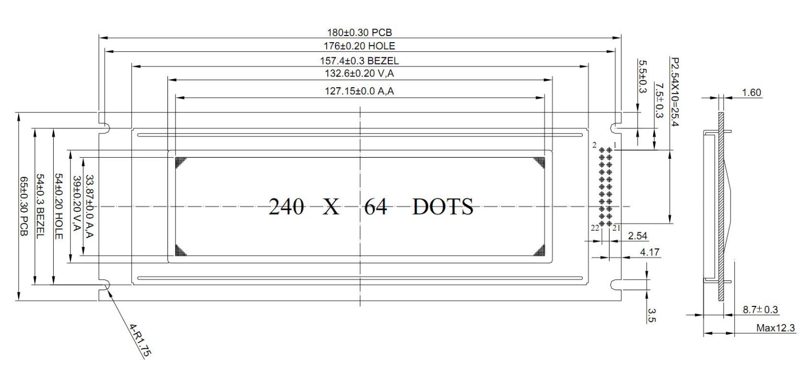 Black 240×64 Graphic LCD Display Module LCM w/RA6963,T6963 Controller w/Tutorial