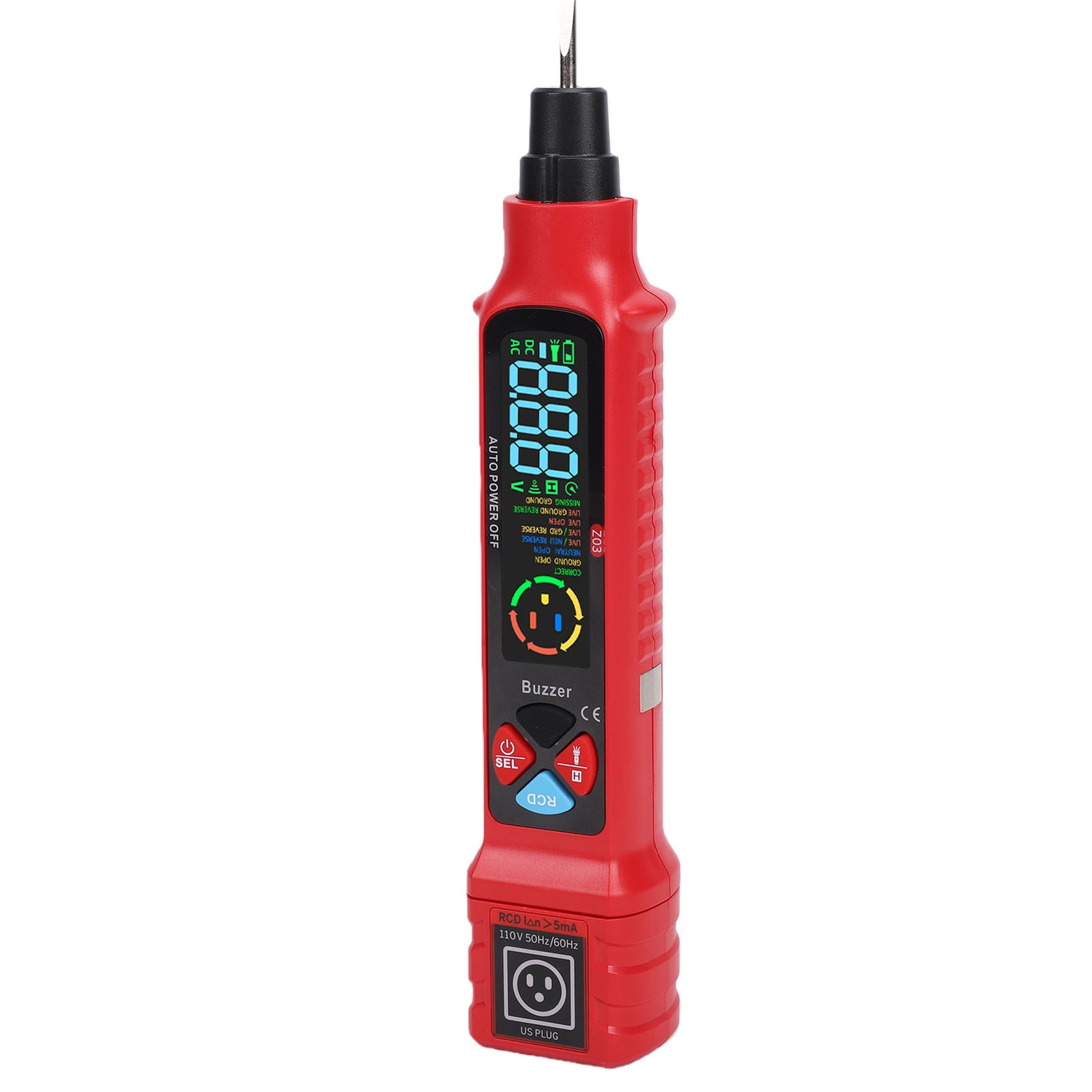 Non Contact Voltage Detector With LCD Display Neutral Live Wire Tester For Ci
