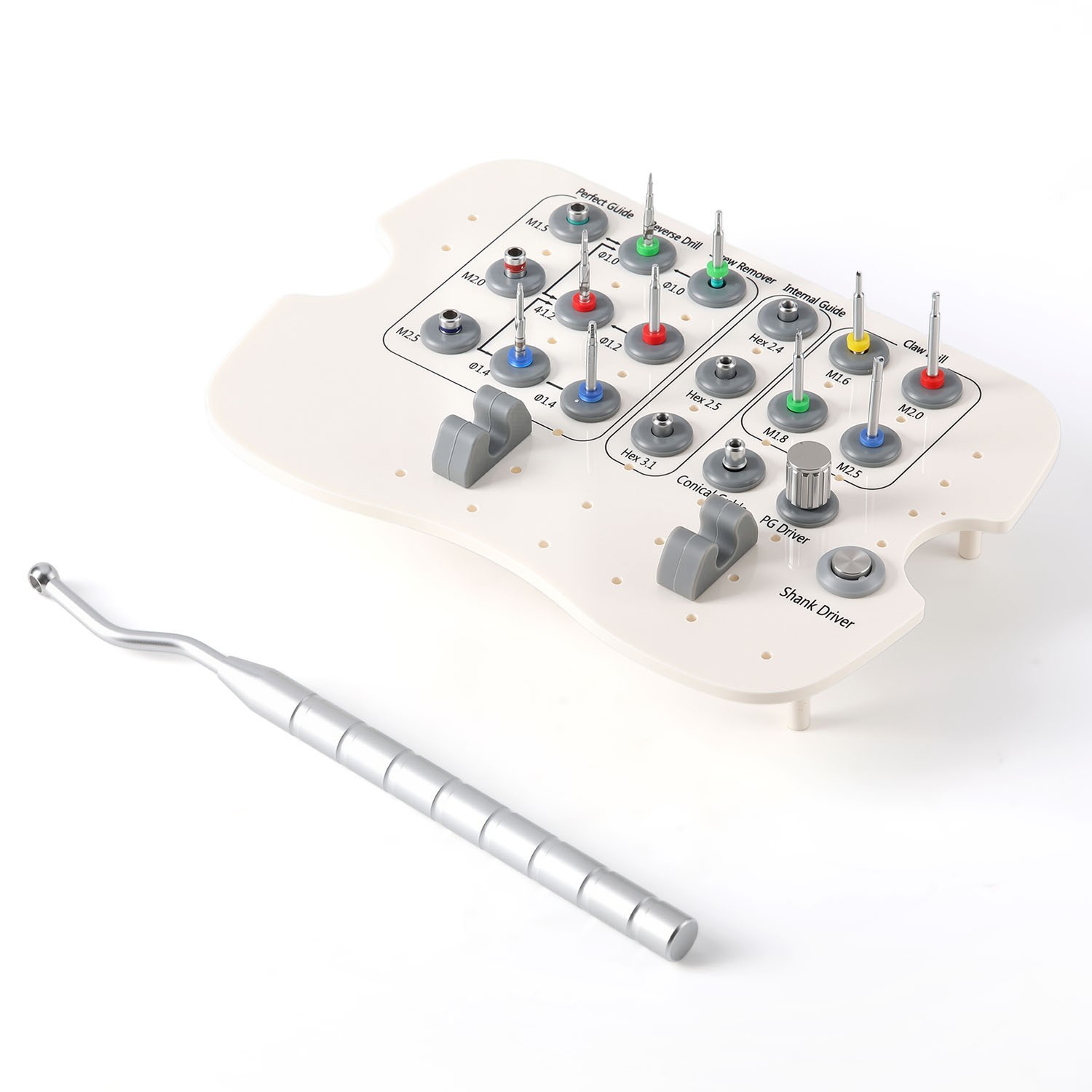 Kit extractor de tornillos rotos de implante dental, instrumental quirúrgico con