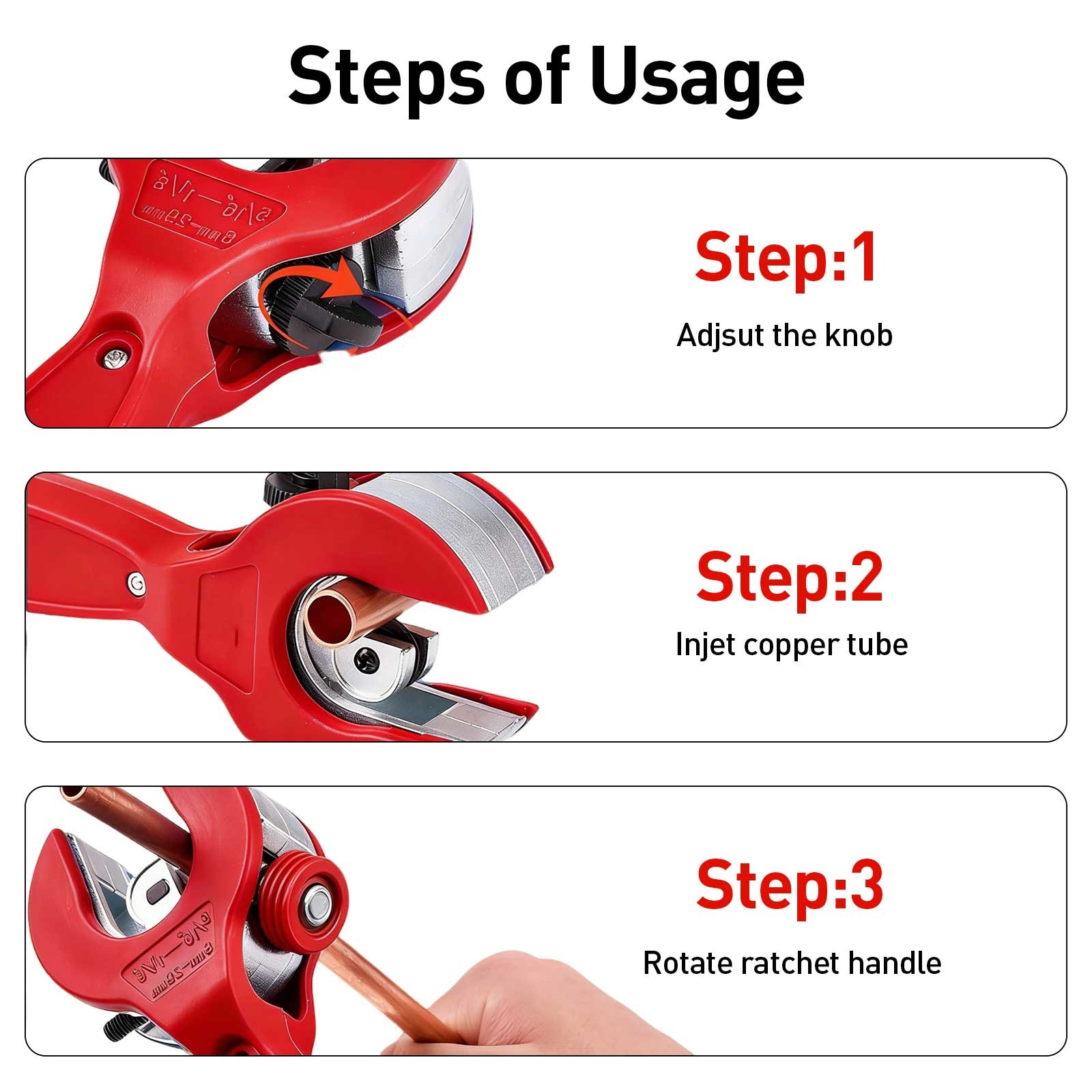 Copper Pipe Cutter Kit w/Deburring Tool Ratcheting Tubing Cutter for HVAC PVC