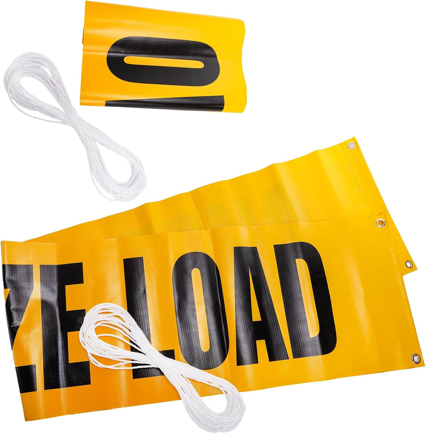 2 Pack Oversize Load Signs for Trucks, 12 X 60 Inch Wide Load Banner with Gromme