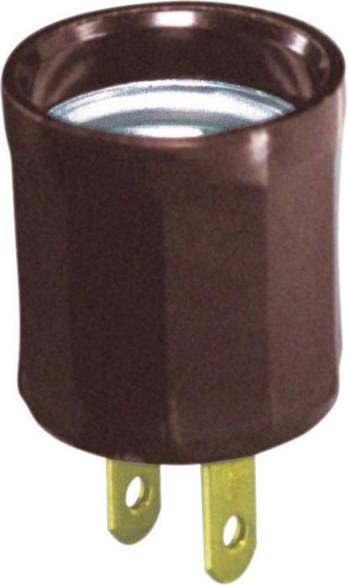 Leviton 00061-000 Brown 660W 15A 125V Plastic Medium Base Socket Adapter