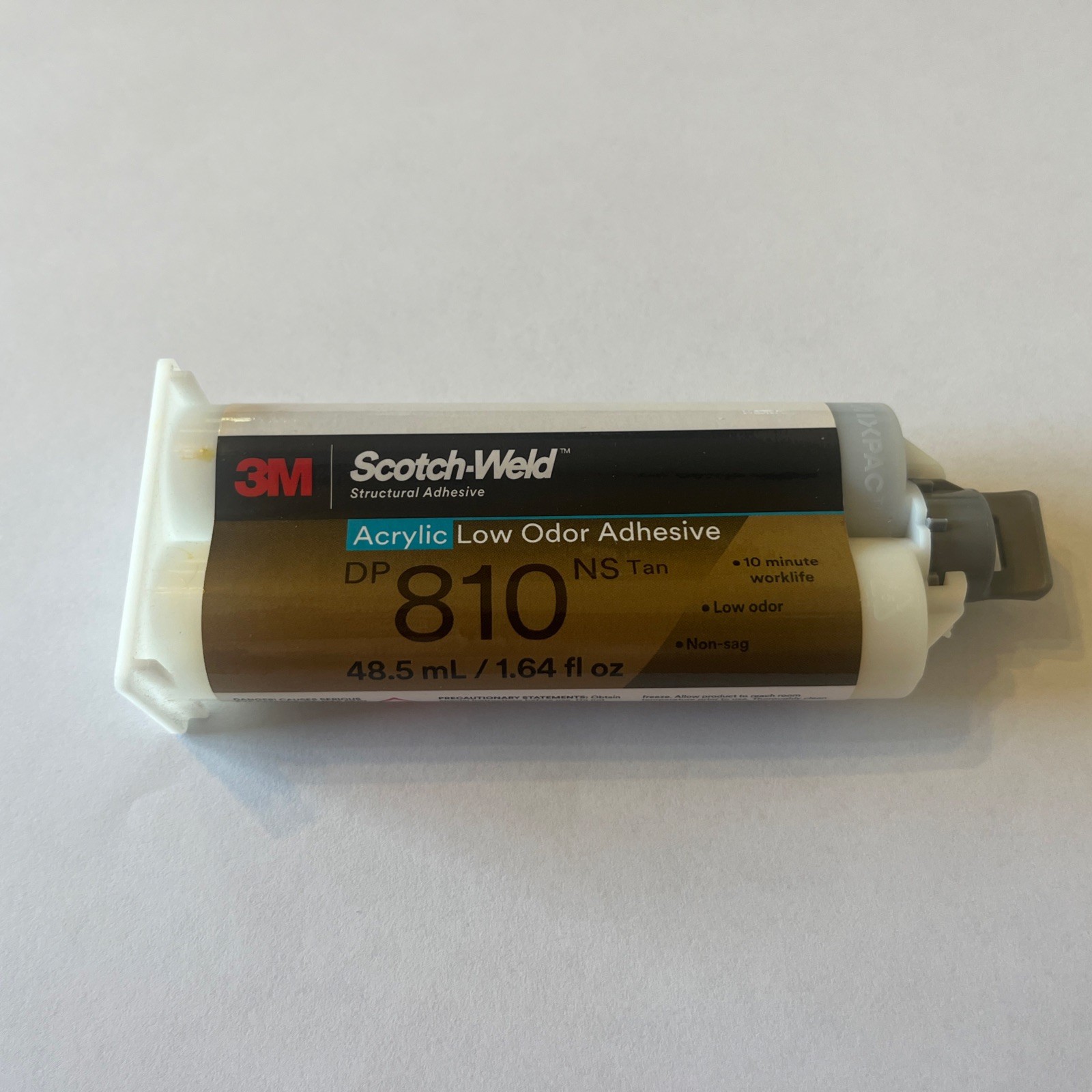 3M Scotch-Weld Low Odor Acrylic Adhesive DP810, Tan 48.5 mL Duo-Pak