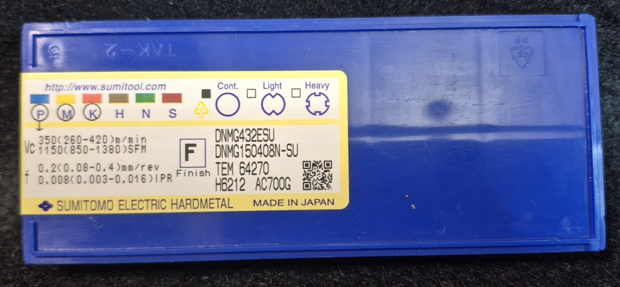 Sumitomo DNMG432ESU AC700G (10 Inserts)