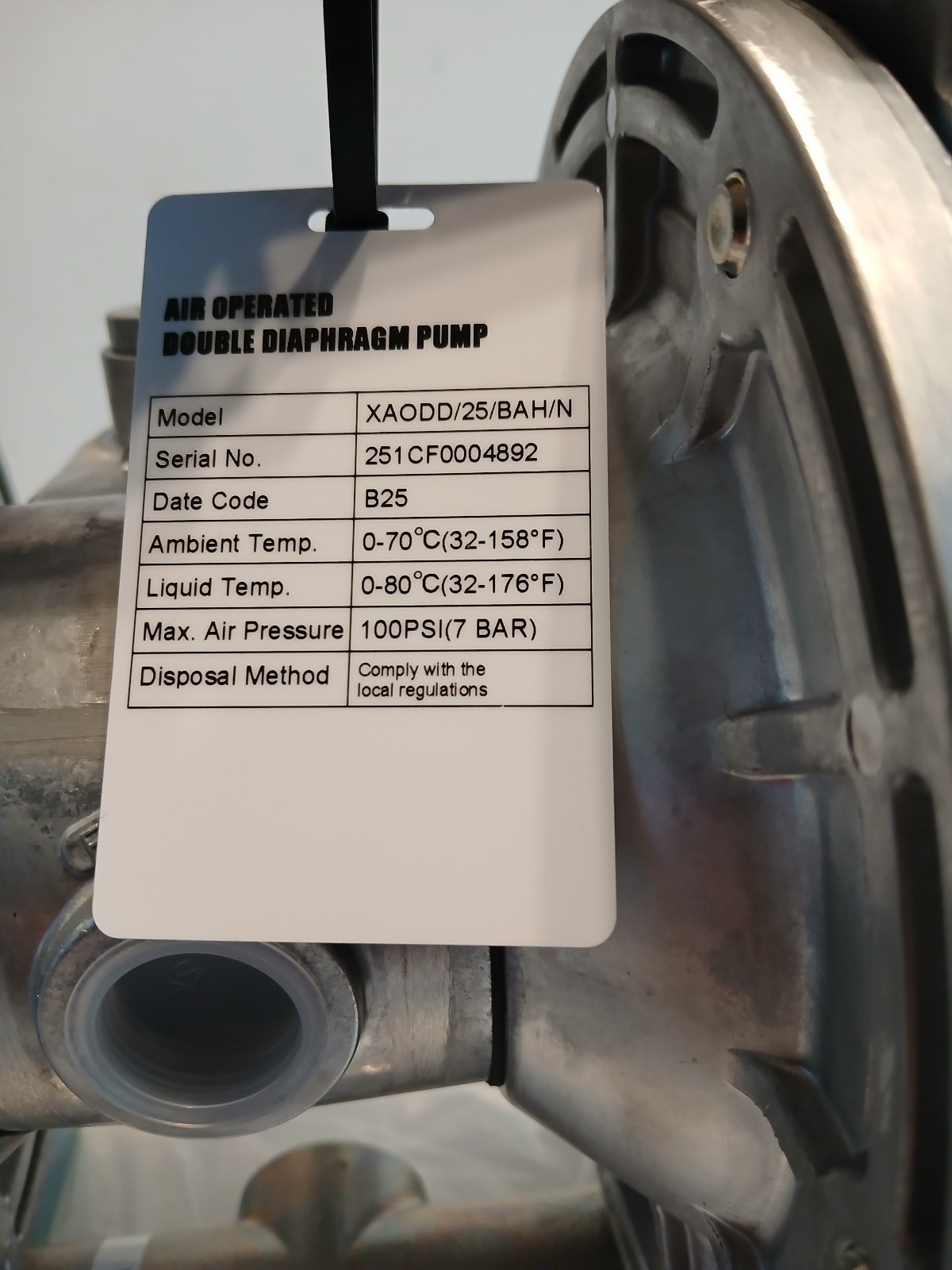 Roughneck Air-Operated Double-Diaphragm Pump, 1in. Ports, 37 GPM, Aluminum