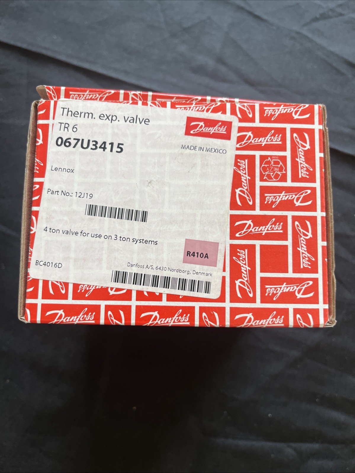 Danfoss Therm. Exp. Valve TR 6 067U3415 Part # 12J19