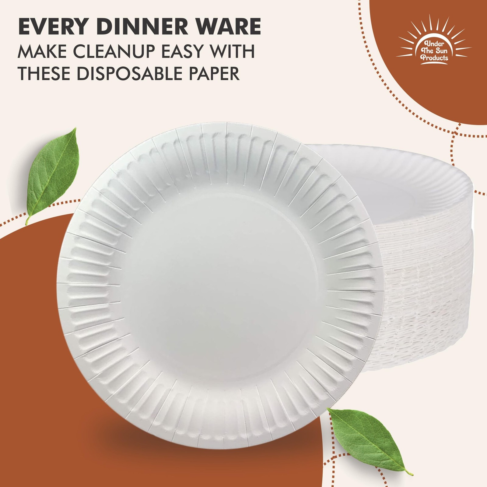 9″ Uncoated Paper Plates for Everyday Use (9″ – 200 Count)