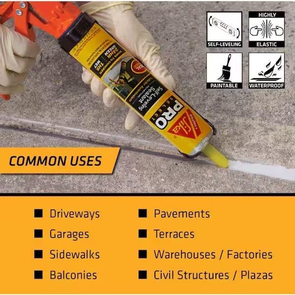SIKA Sikaflex Self-Leveling Sealant Gray Polyurethane Fast Cure Concrete Crack
