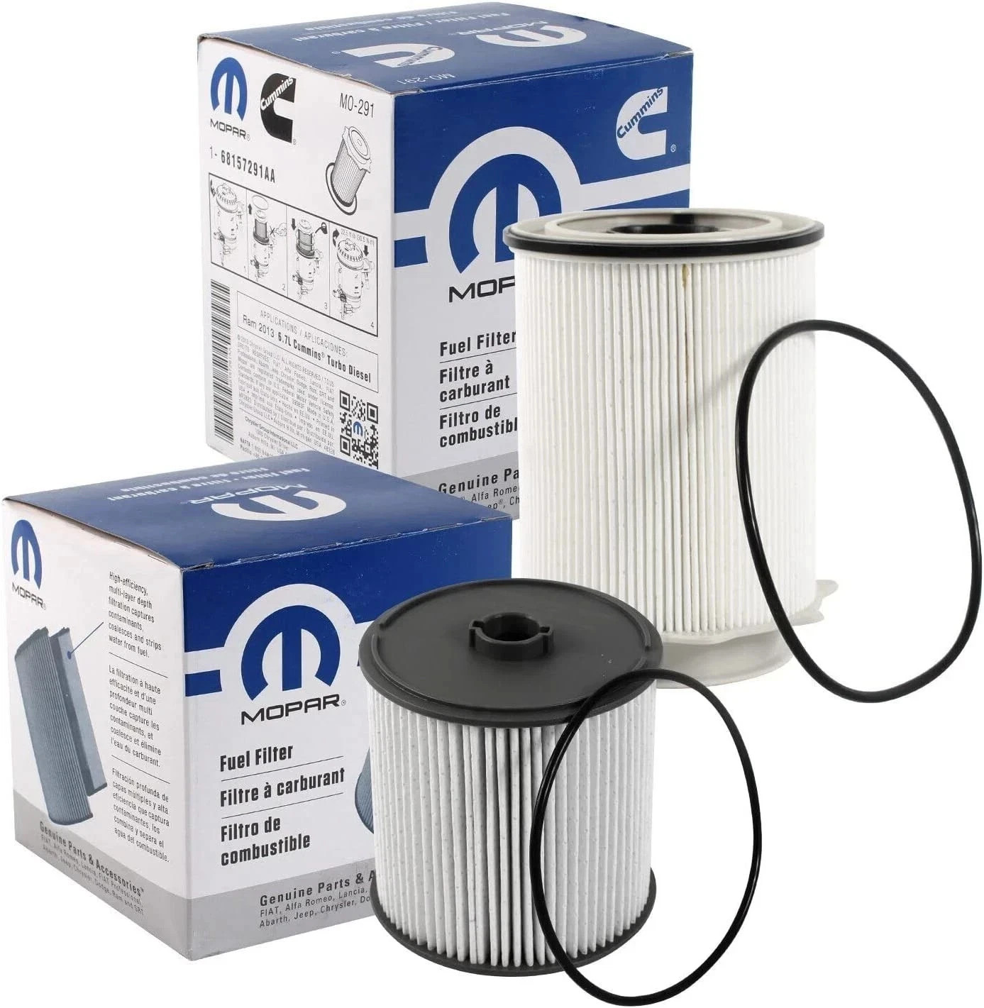 Fuel Filters 68157291AA & 68436631AA for a 2019-2024 Truck 6.7L Cummins Diesel