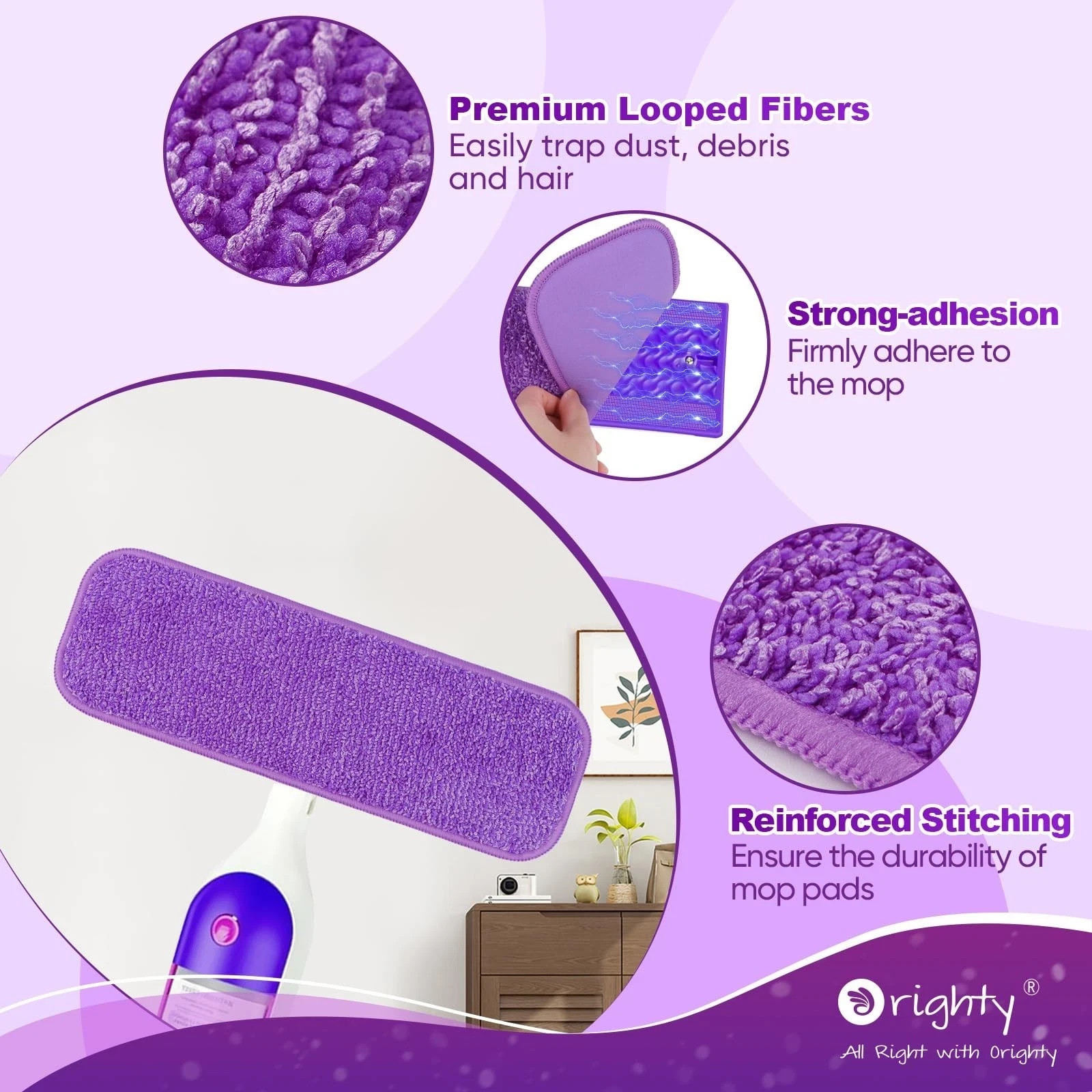 Orighty Reusable Mop Pads for Swiffer PowerMop, 10 Pack Power Mop Pads Refill…