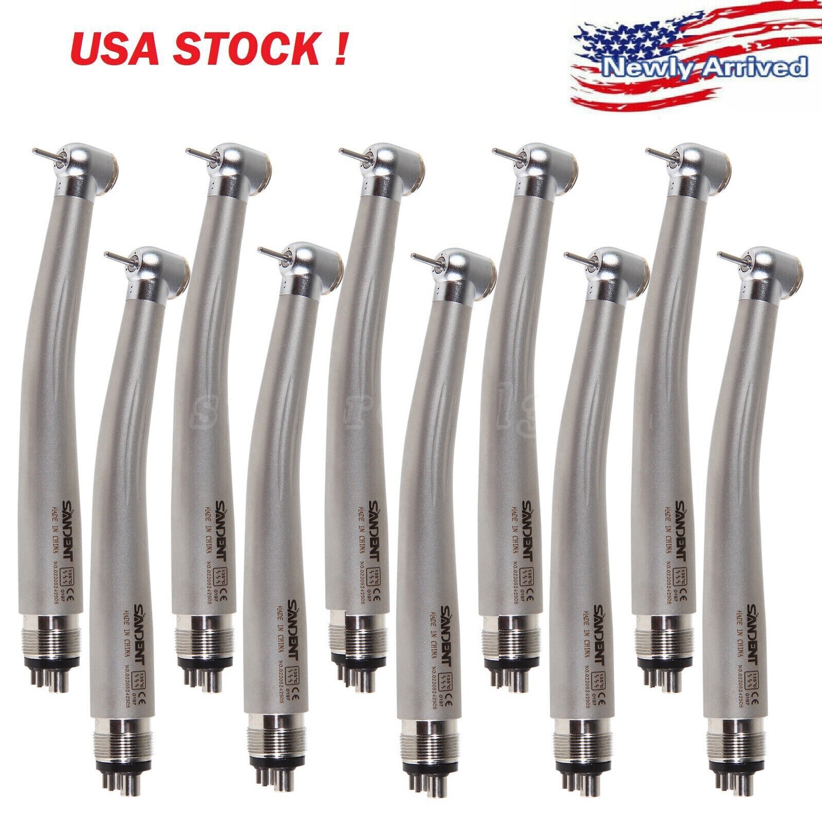 1-10 Packs Dental High Speed Push Turbine Handpiece 4Hole /Quick Coupler fit NSK