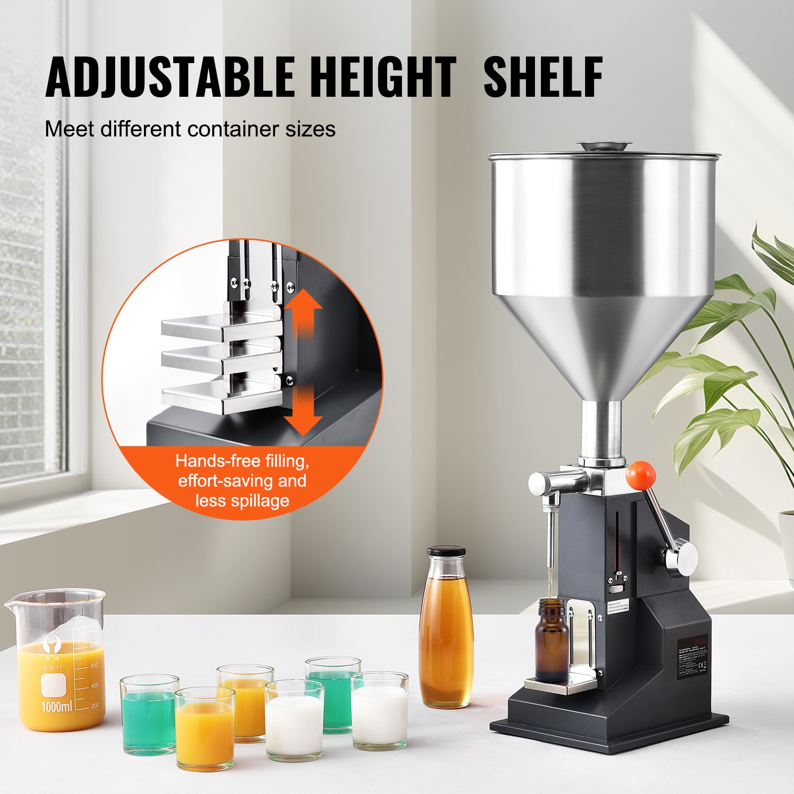 Uimoso Manual Liquid and Paste Filling Machine, Adjustable 5-100ml Capacity