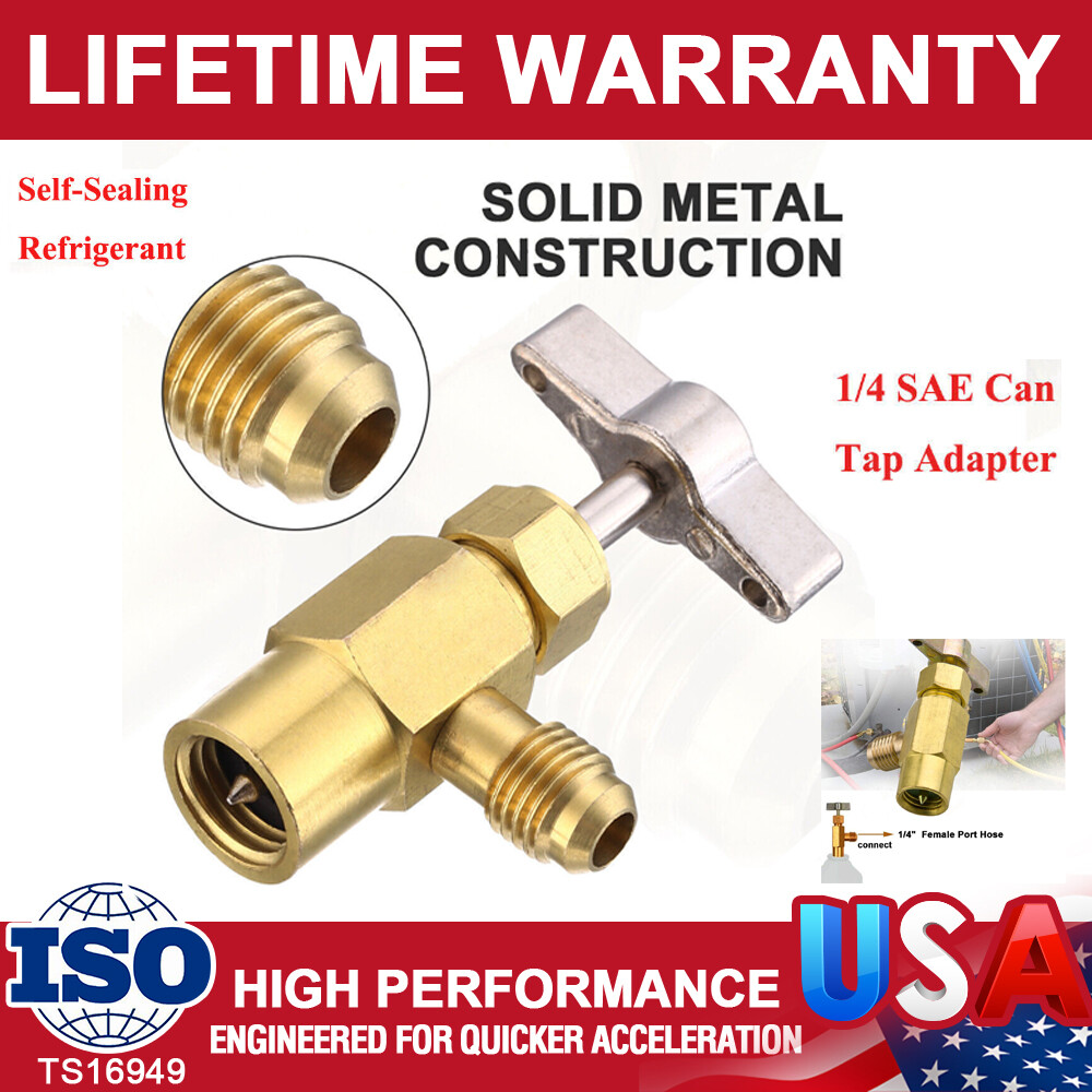 Can AC Tap Valve Opener Tapper Recharge Hose Adapter Tool Freon Car Self-Sealing