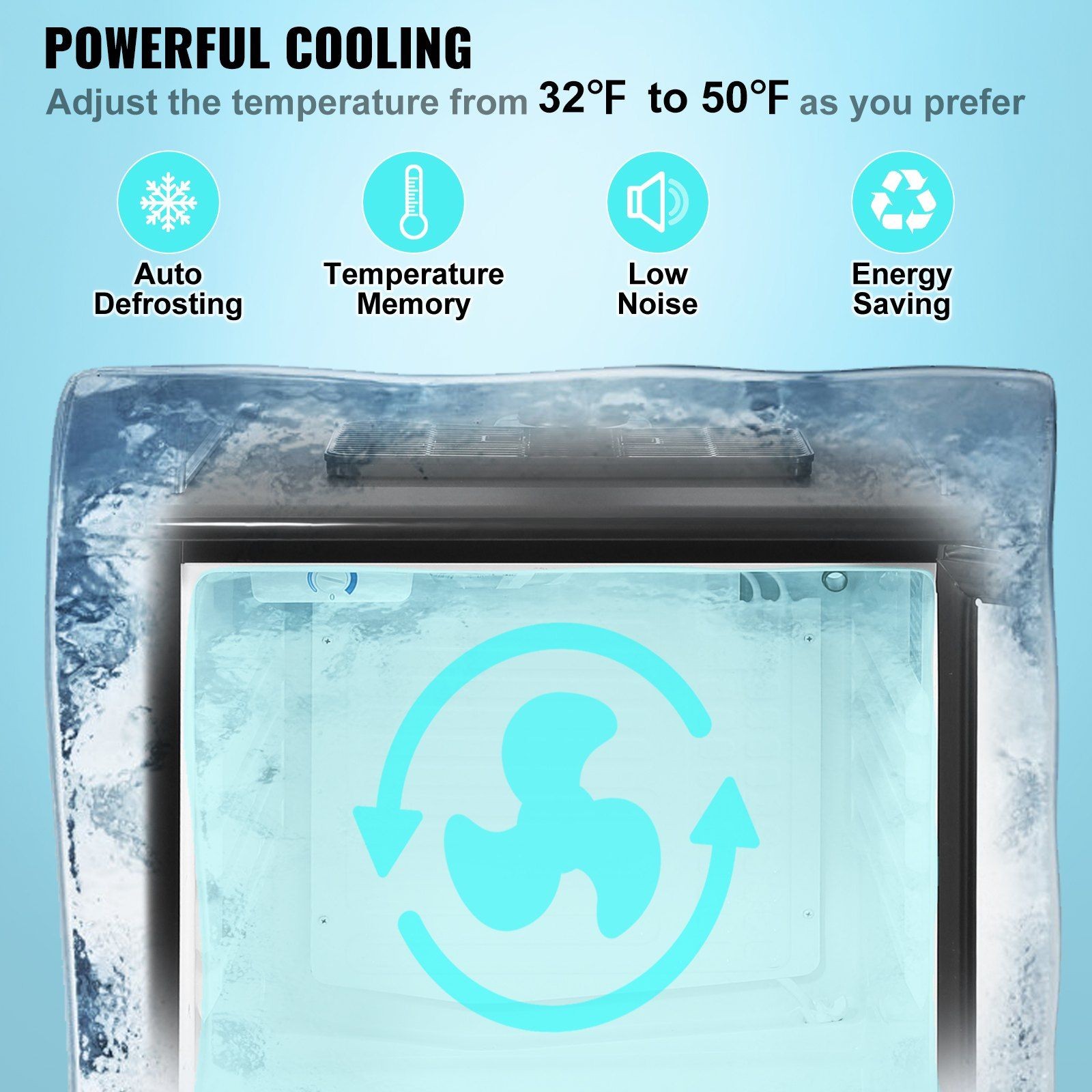 Integrated CO2 Beer Dispenser Dual Tap 32°F-50°F Operation