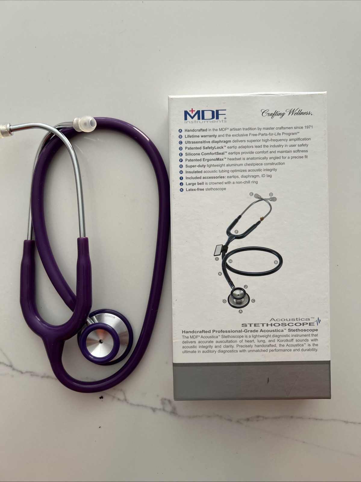MDF Instruments MDF747XP Acoustica Lightweight Dual Head Stethoscope -Purple