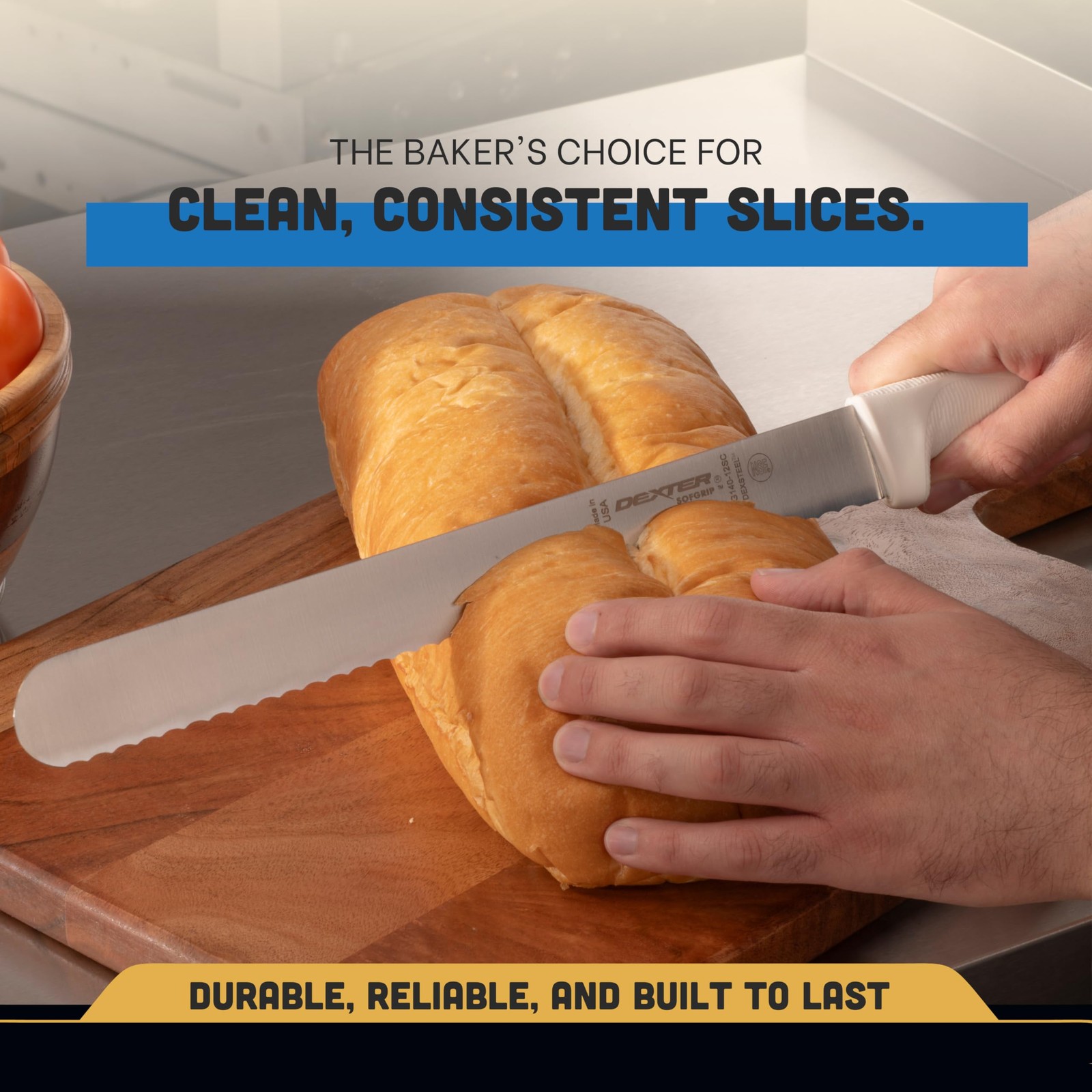 Dexter-Russell Sofgrip 12 Scalloped Roast Slicer Dexsteel Soft Rubber Grip Nsf