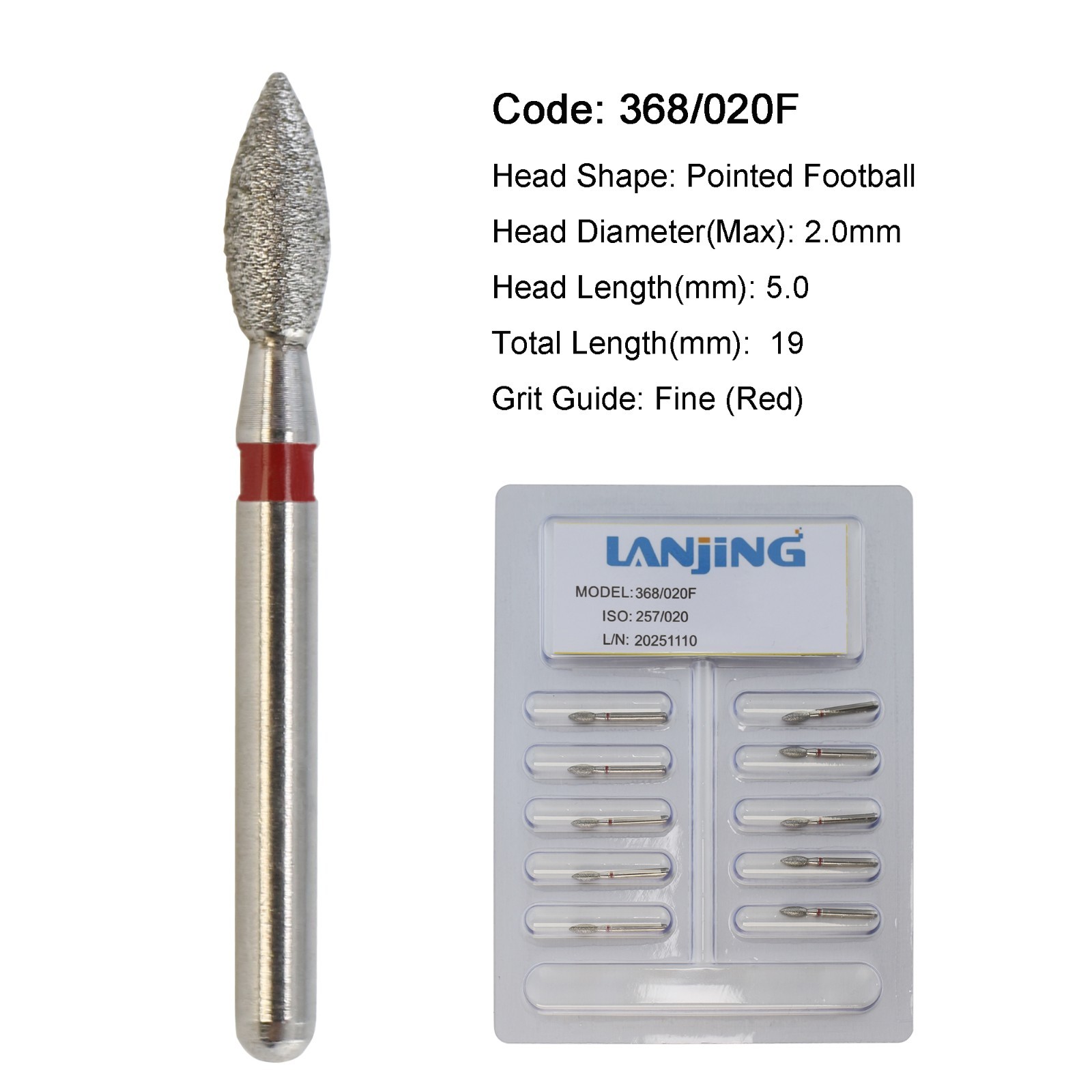 Dental Burs Diamond 330 Pear Egg Football Barrel High Speed FG 830/010 379/023