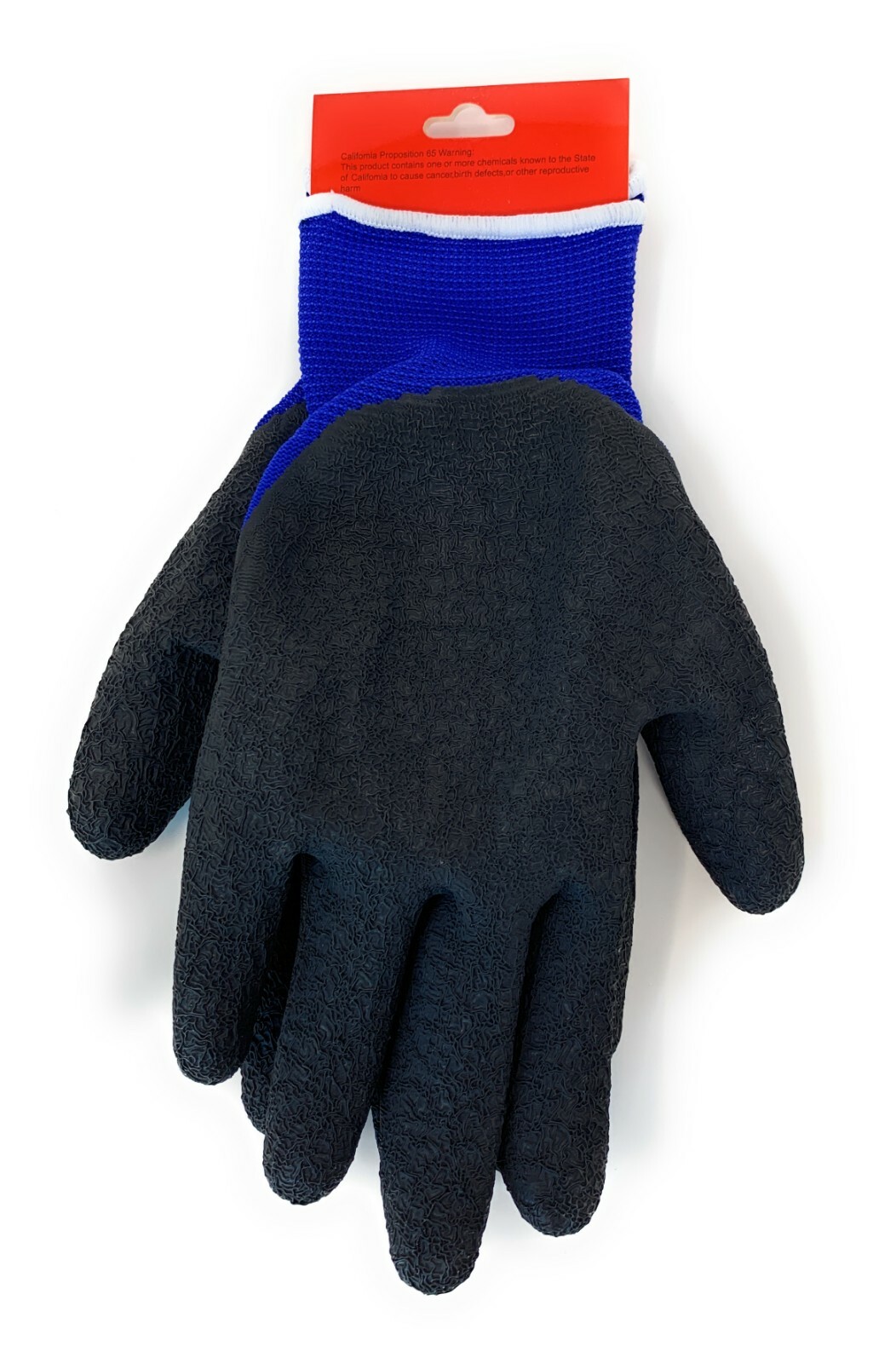12 Pair Diesel Blue/Black Safety Gloves Latex Coated Grip Cut Resistant