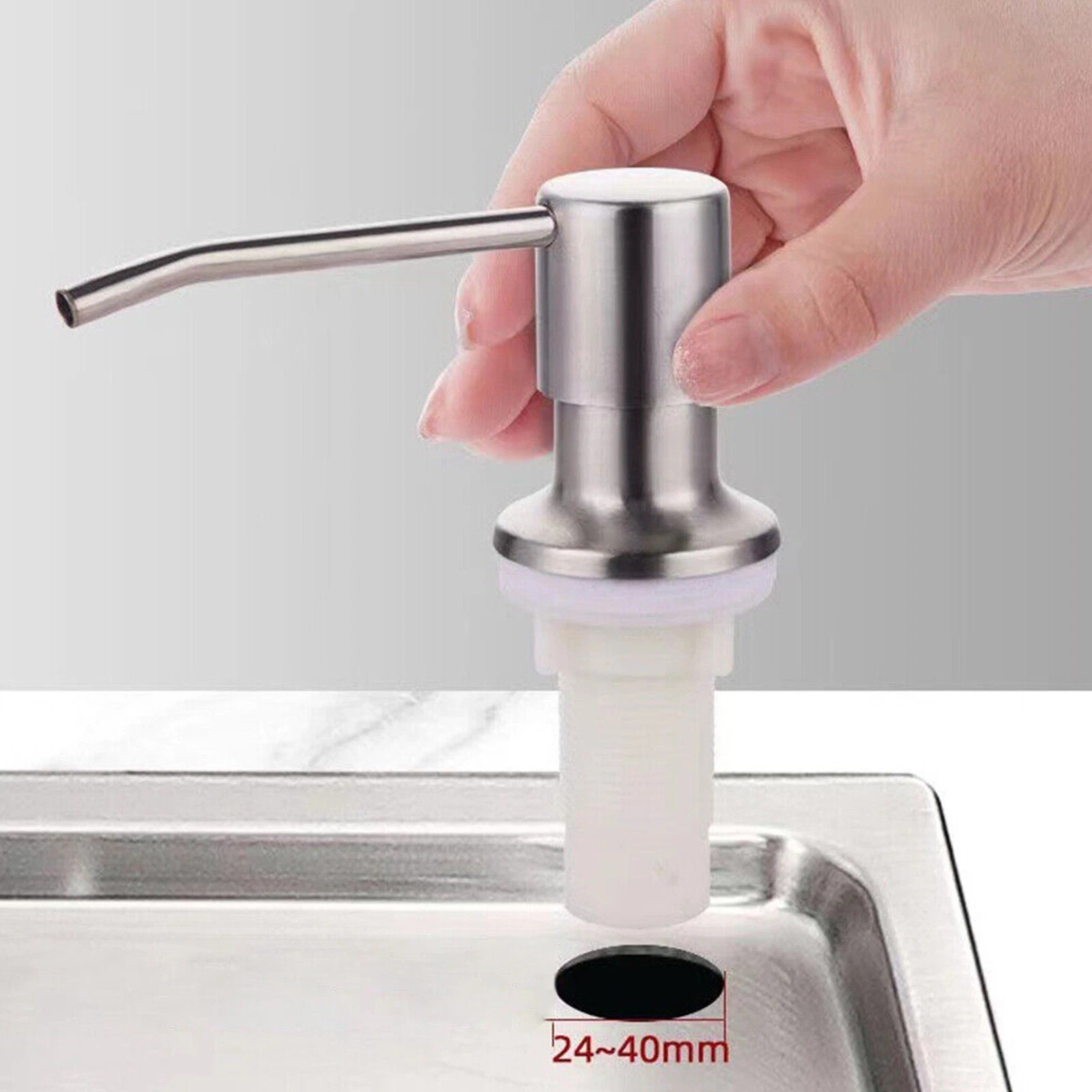 1/2 Pcs 360° Stainless Steel Kitchen Sink Liquid Soap Dispenser Pump Bottle Tube