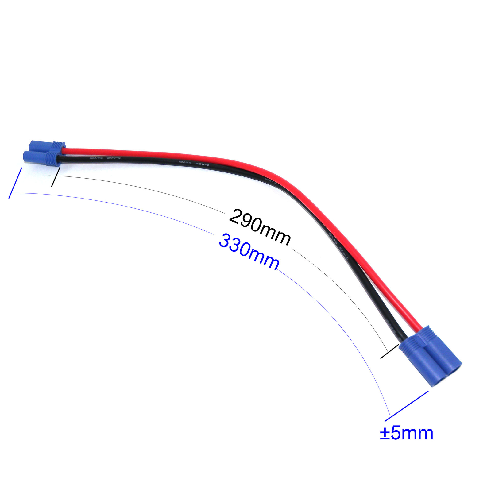 EC5 Male to Female Power Charging Extension Cable Silicone Cord 12AWG 30CM