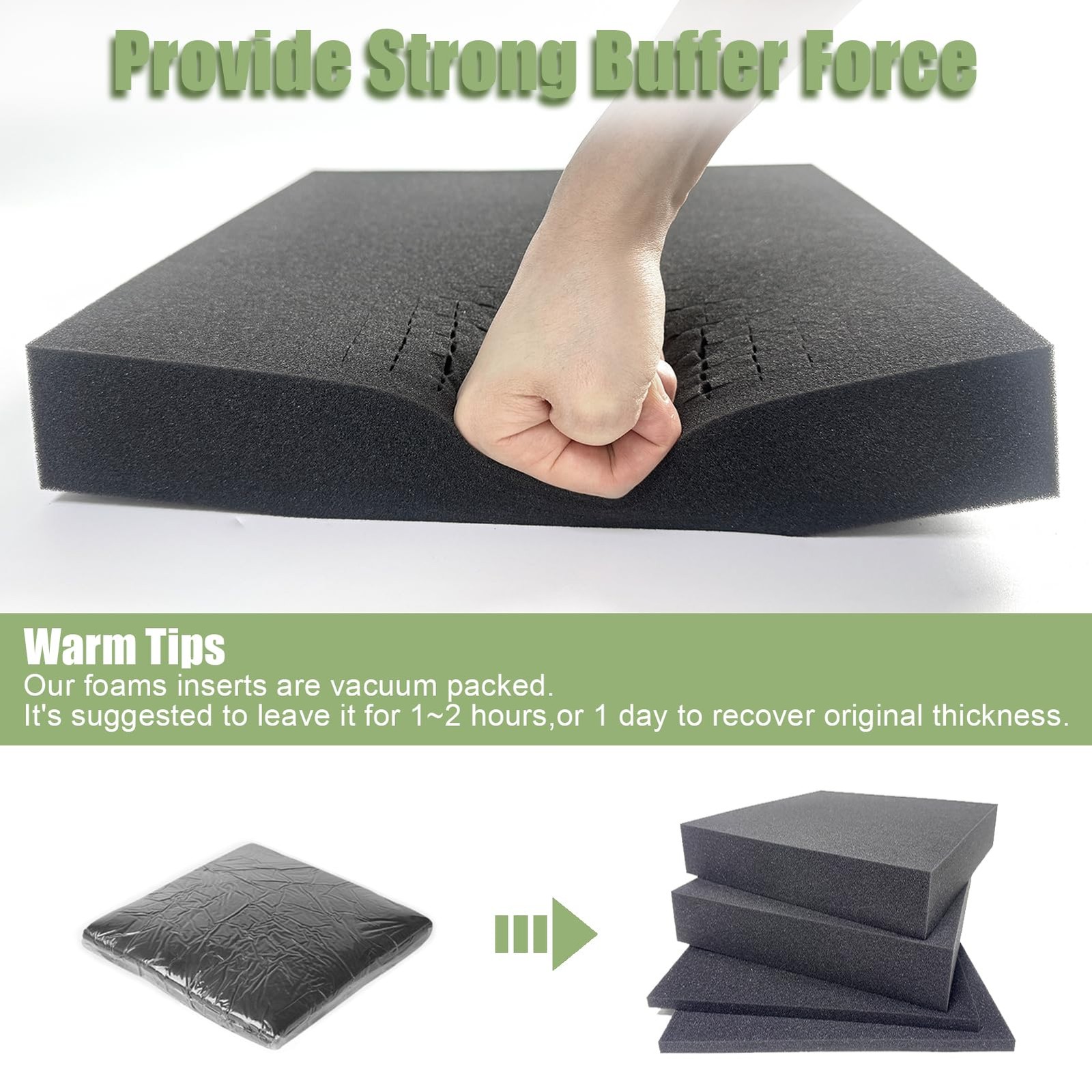 4 Pack Gun Case Foam Inserts 16x12x2 & 16x12x0.4 Inches Pick and Pluck Foam …
