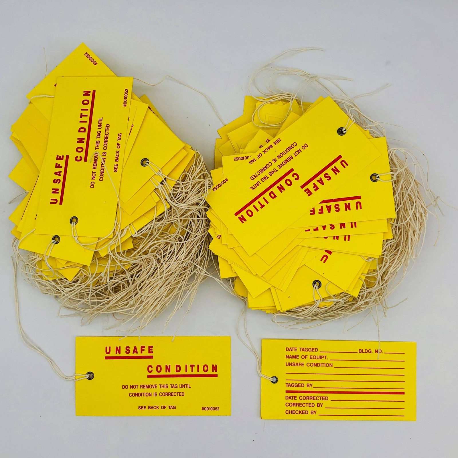 Linco 0010052 Unsafe Condition Tag Yellow Red 2-5/8in x 5-1/4in Lot of 200 Tags