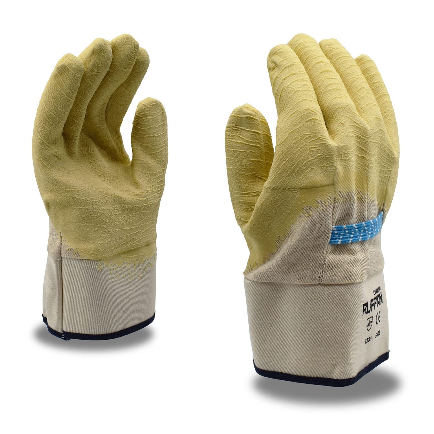 Cordova 5600 Ruffian Premium Rubber Dipped Gloves, Canvas Lined, Crinkle Finish,