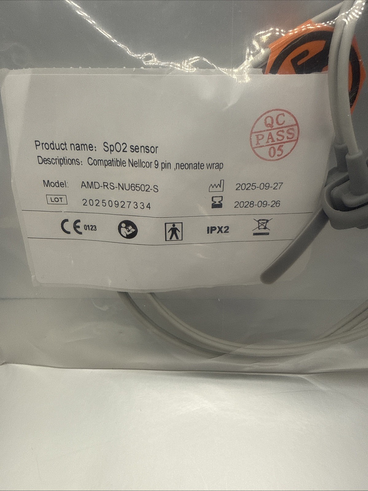Nellcor Oximax Compatible Neonatal SPO2 Finger Wrap Pulse Oximetry Sensor 9 Pin