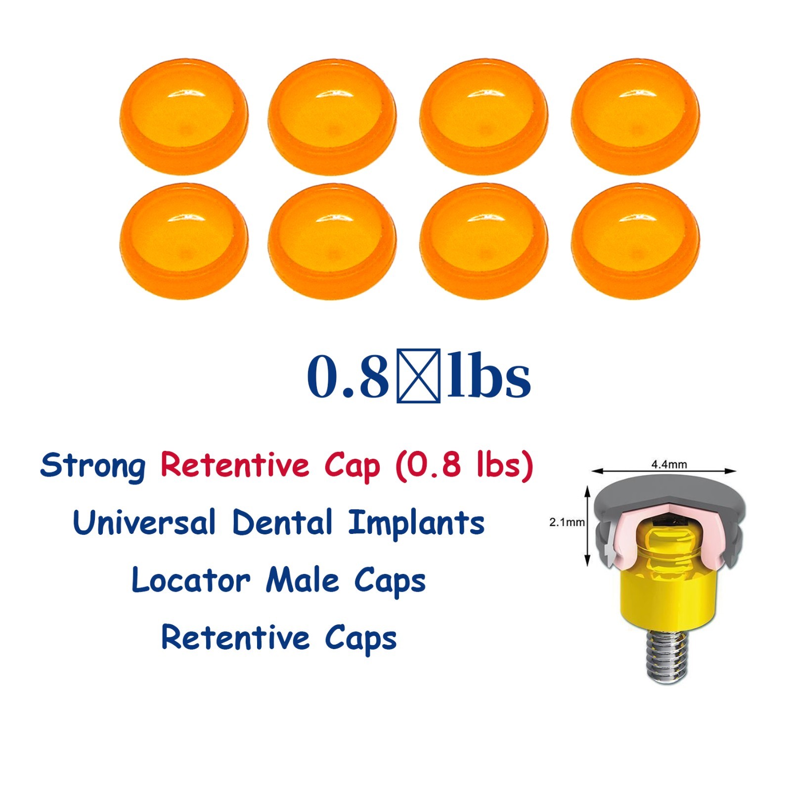 US Overdenture Retention Male Processing Cap For Locator Abutment System Inserts