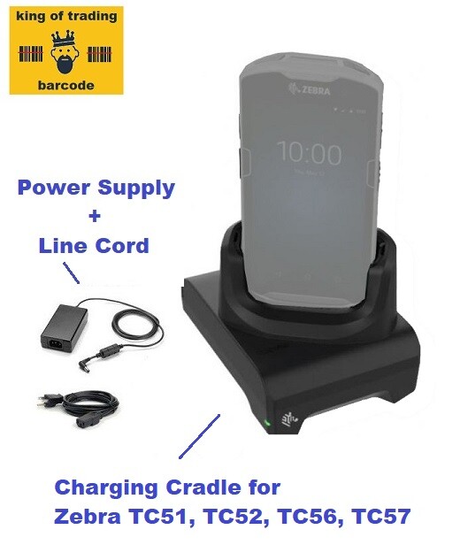 Zebra Charger Cradle for TC51, TC52, TC56, TC57 Android Scanners + Power Supply!