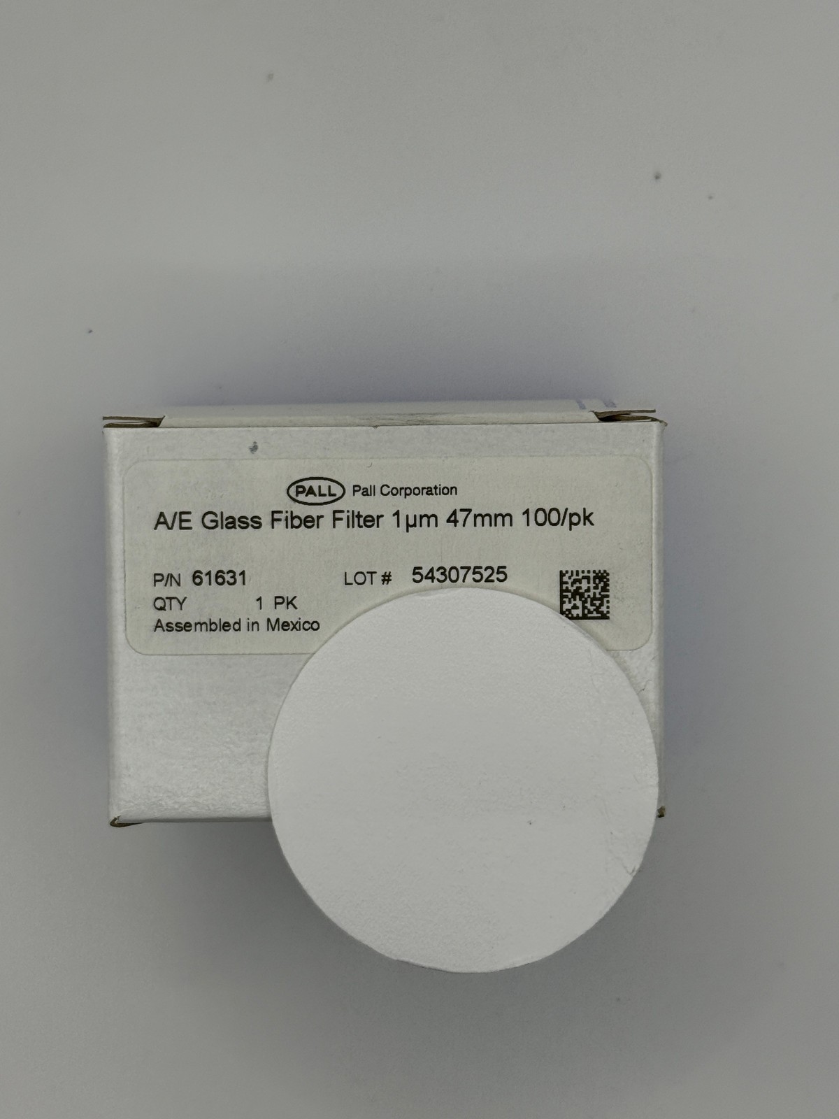 PALL 61631 Type A/E Glass Microfiber Filters, 1.0µm Pore Size, box of 100